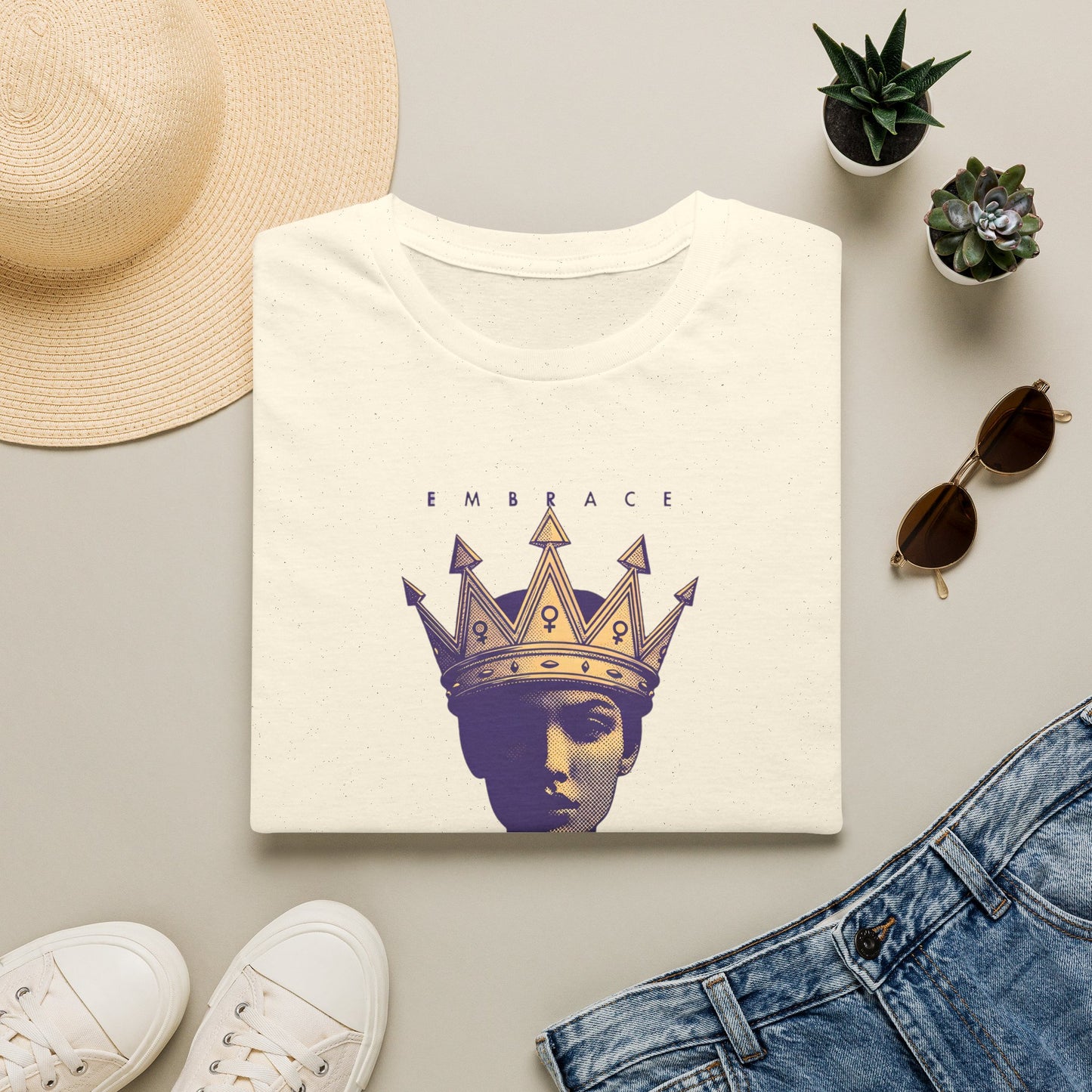 Embrace Matriarchy T-Shirt — Crowned Woman Graphic Tee