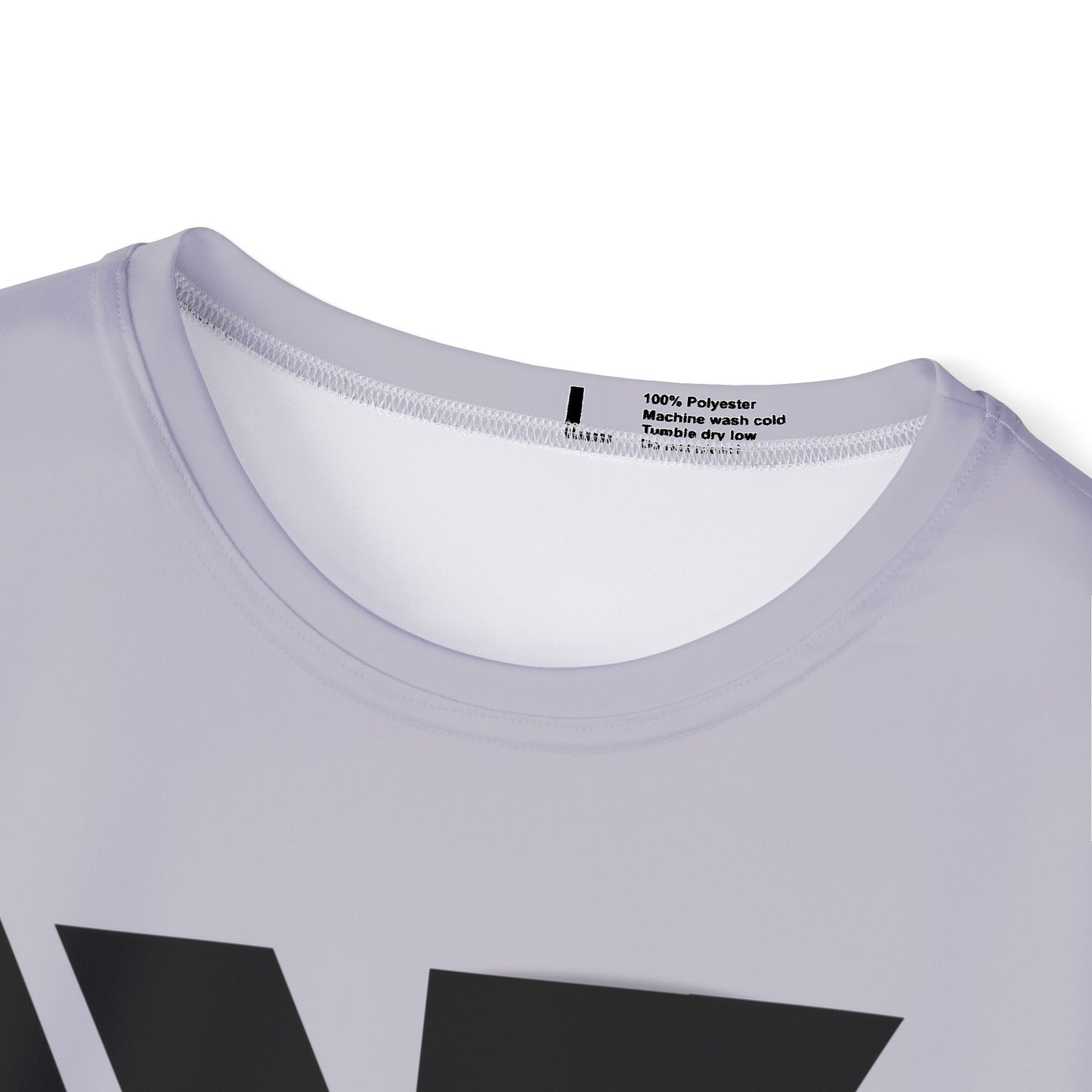 Geometric WV Sports Jersey — Men's Athletic Tee with Bold Black Logo