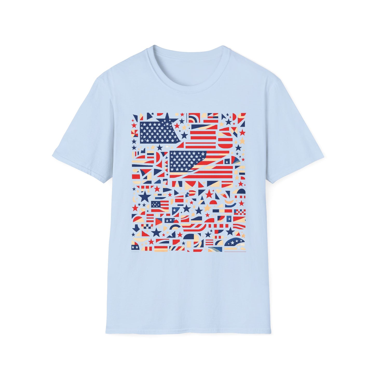 American Flag Mosaic T-Shirt | USA 250th Anniversary | Semiquincentennial Patriotic Gift | 1776-2026 Abstract Art
