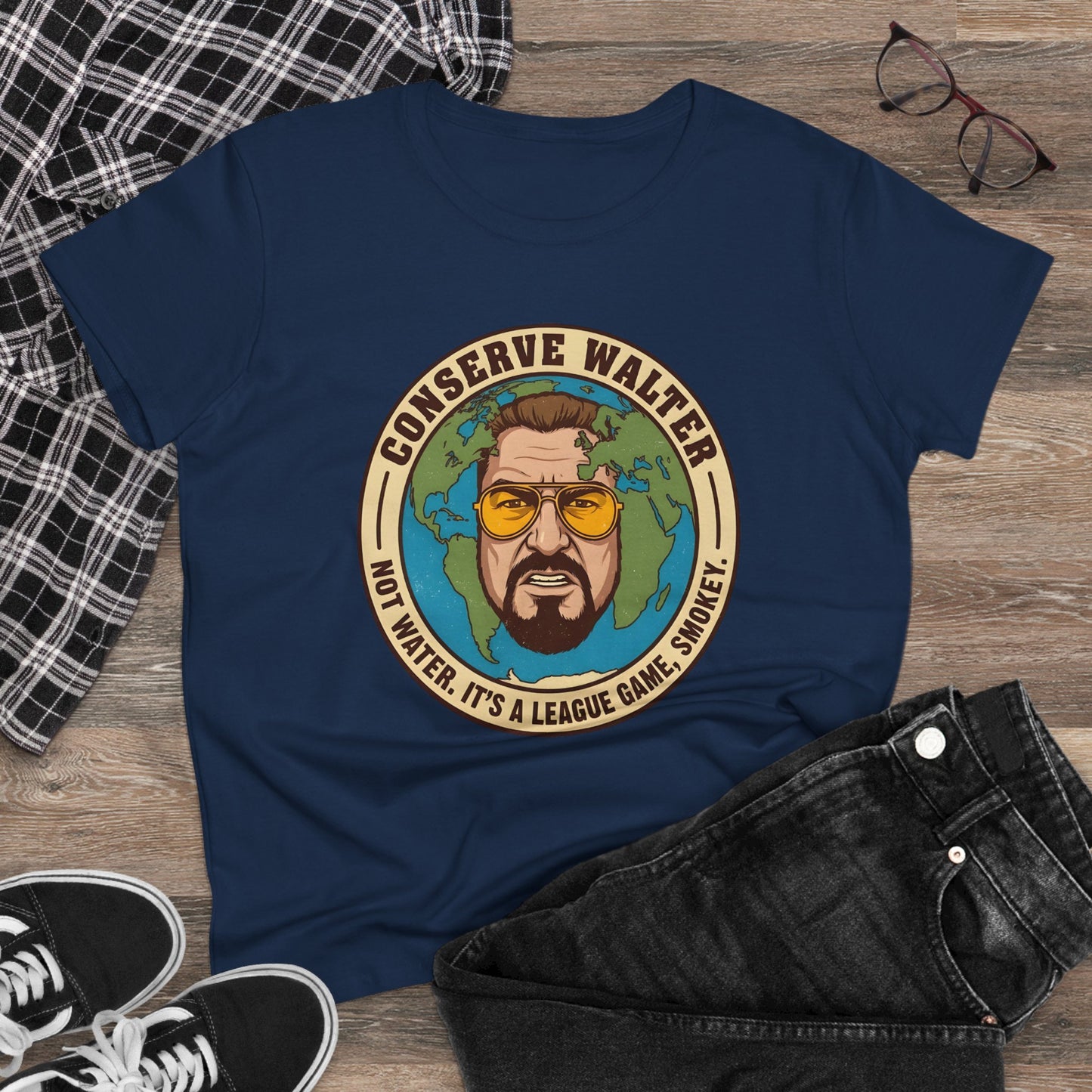 Conserve Walter Big Lebowski T-Shirt | Eco Friendly Movie Reference | Gift for Lebowski Fan Environmentalist | Cult Classic Humor Tee