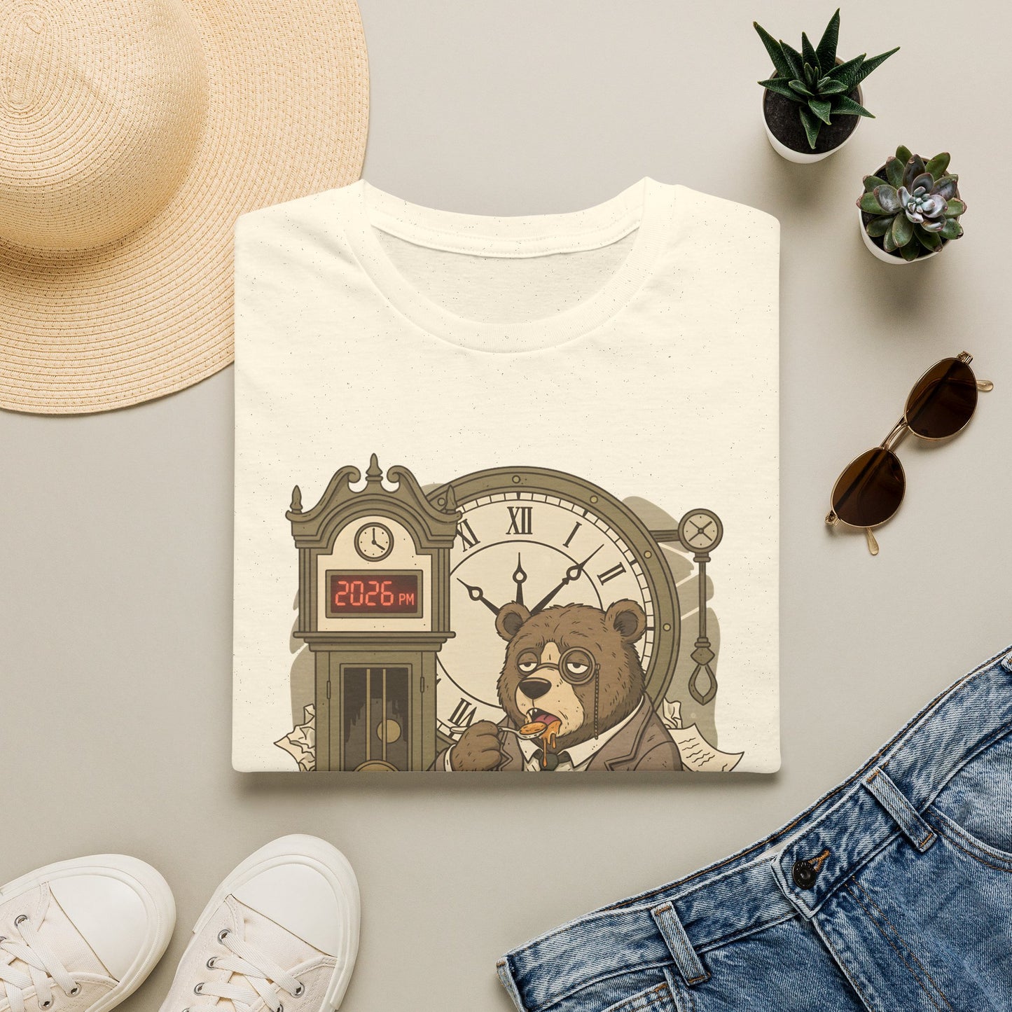 2026PM Jaded Bear T-Shirt | Gen Z Cynical Tired Mood Aesthetic | Gift for Burnt Out Millennial Gen Z | Relatable Humor Statement Tee