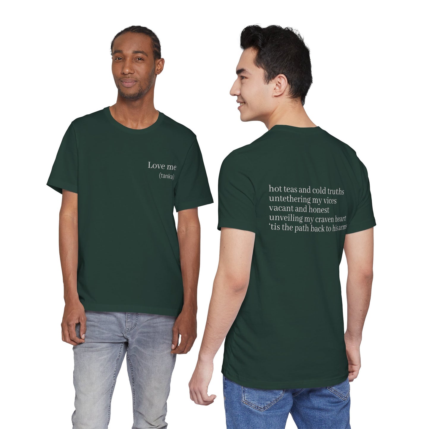 Love Me Tanka Poetry T-Shirt | Romantic Japanese Poem Literary Tee | Gift for Poet Writer Romance Lover | Minimalist Wearable Literature Art