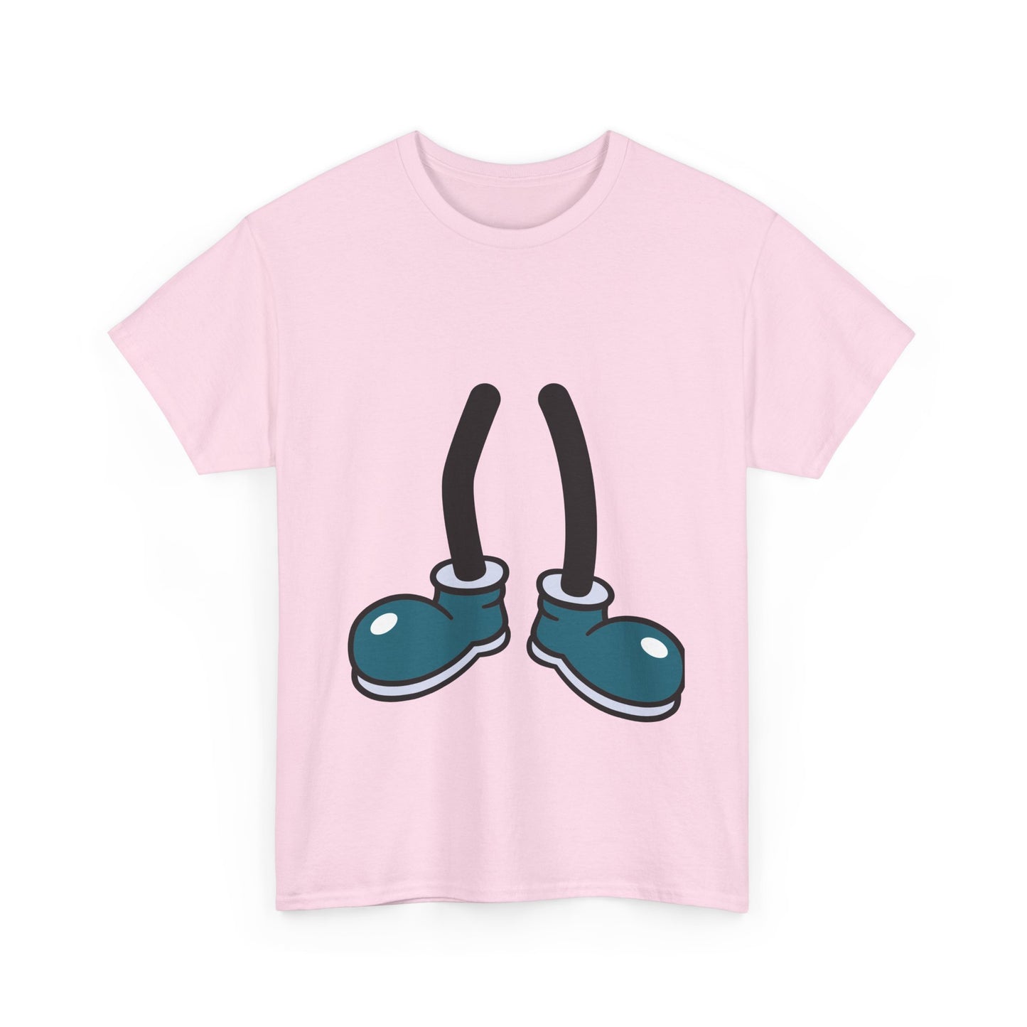 Blue Cartoon Shoes Walking Legs T-Shirt | Funny Quirky Illustration Humor Tee | Gift for Sneaker Lover Fashion Fan | Playful Art Statement