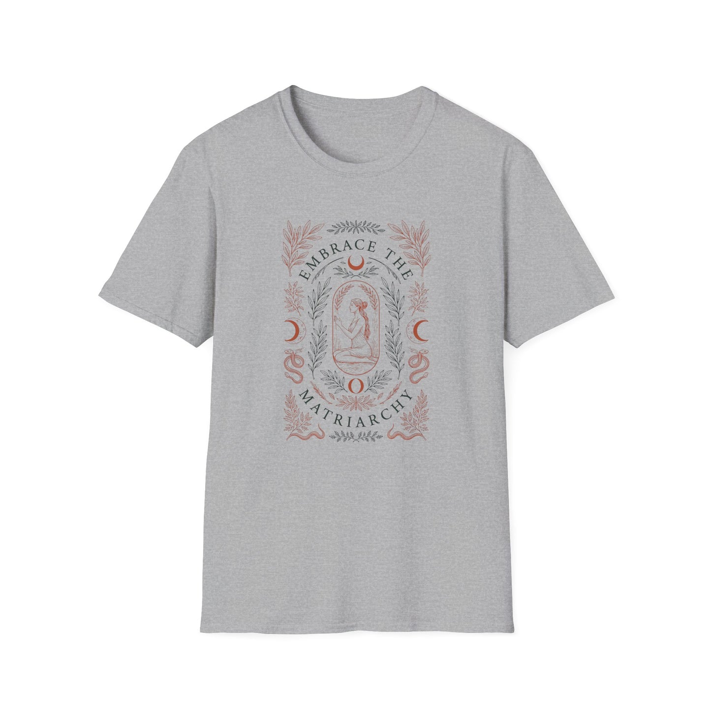 Embrace the Matriarchy T-Shirt — Feminine Boho Moon Graphic Tee