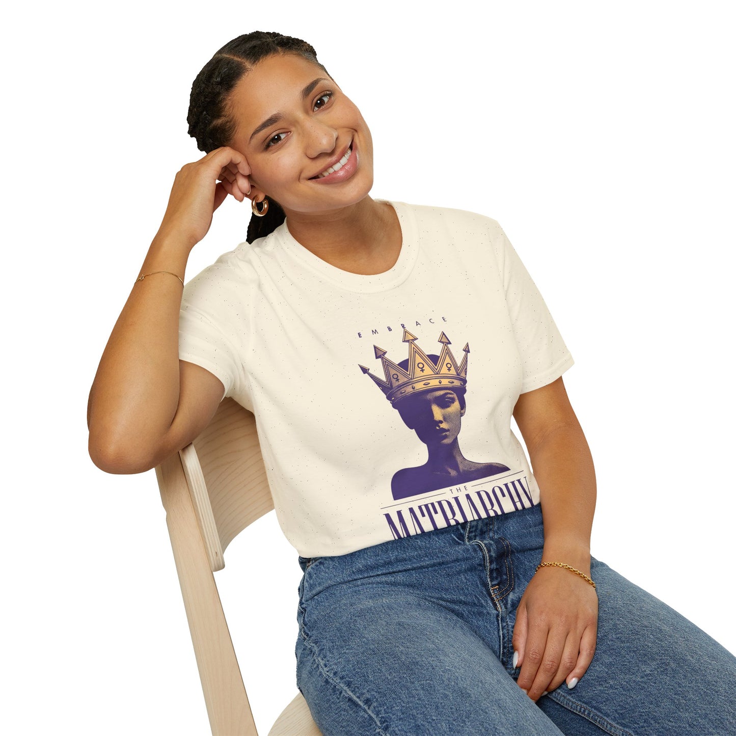 Embrace Matriarchy T-Shirt — Crowned Woman Graphic Tee