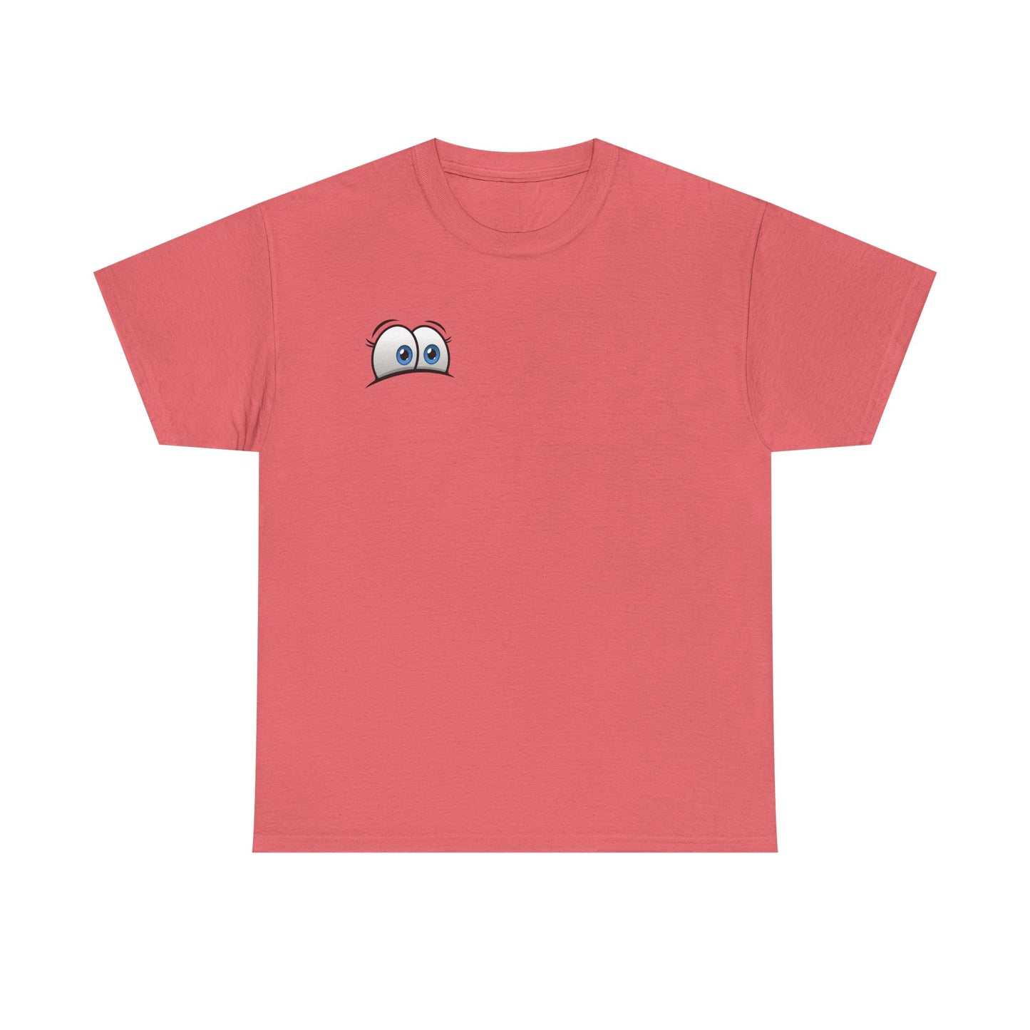Peeking Eyes Cartoon T-Shirt | Funny Quirky Illustration Humor Tee | Gift for Comedy Fan Meme Lover | Playful Statement Shirt