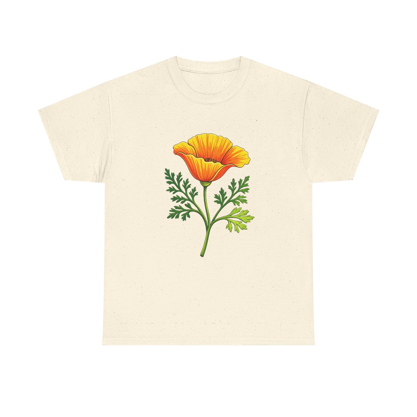 California Poppy T-Shirt | Orange Wildflower State Flower Botanical Tee | CA Pride Gift for Nature Lover Gardener | Spring Floral Shirt