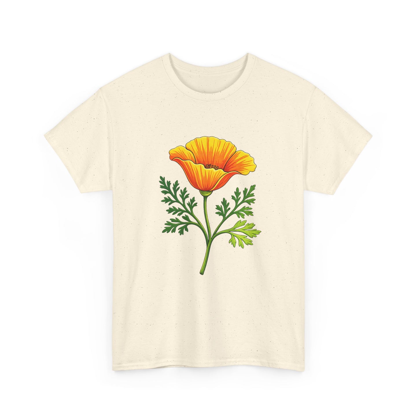 California Poppy T-Shirt | Orange Wildflower State Flower Botanical Tee | CA Pride Gift for Nature Lover Gardener | Spring Floral Shirt
