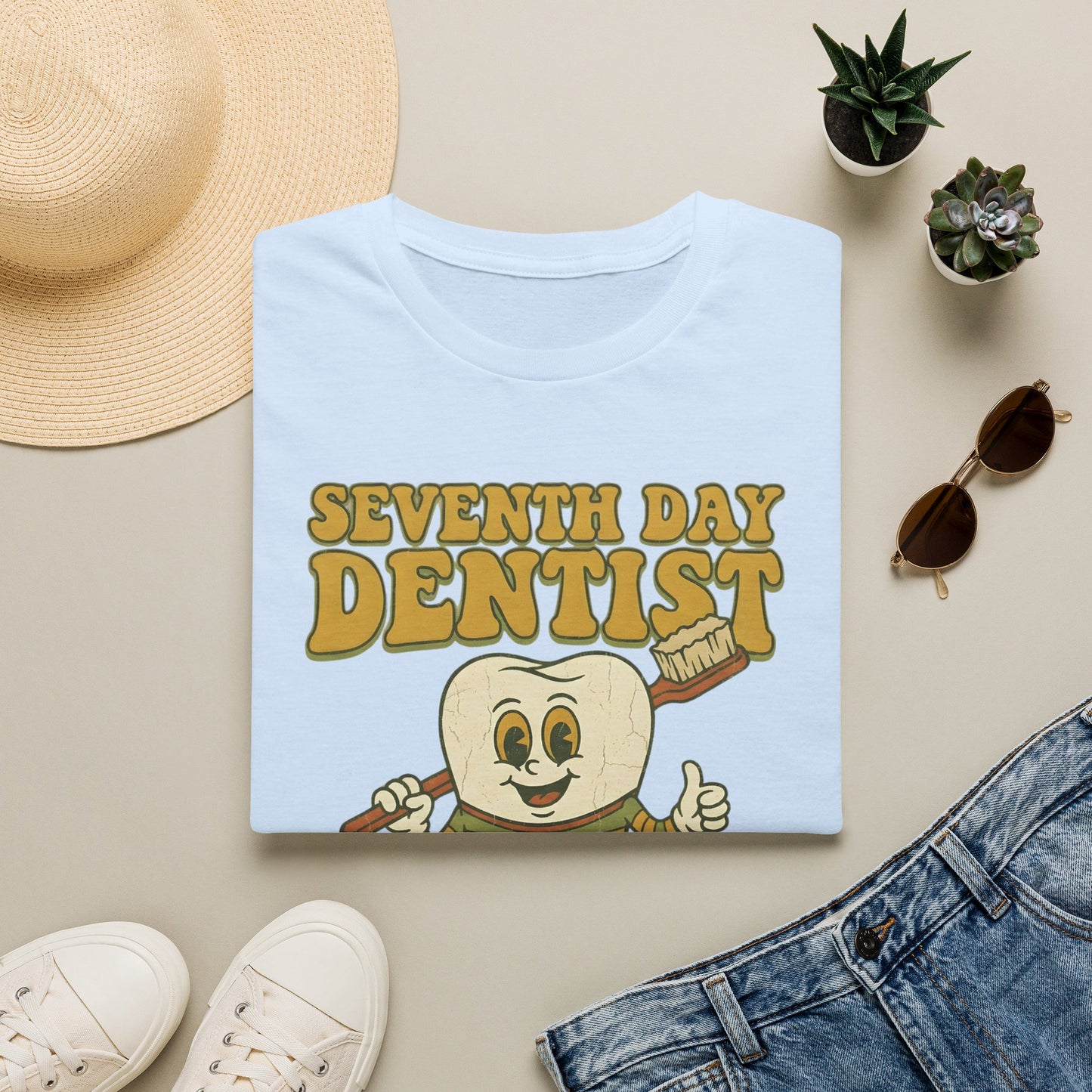 Thou Shall Flosst Seventh Day Dentist T-Shirt | Dental Humor, Tooth Design