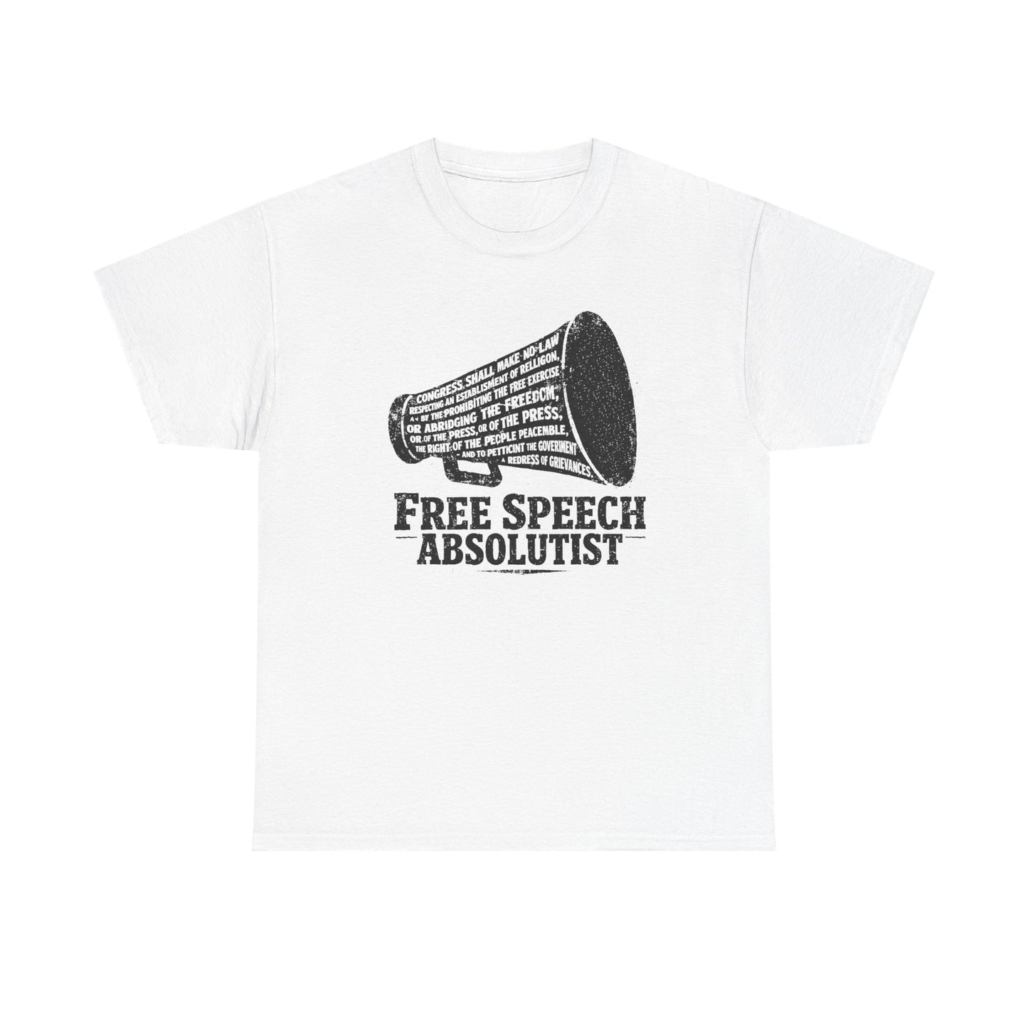 Free Speech Absolutist T-Shirt — Vintage Megaphone Graphic Tee