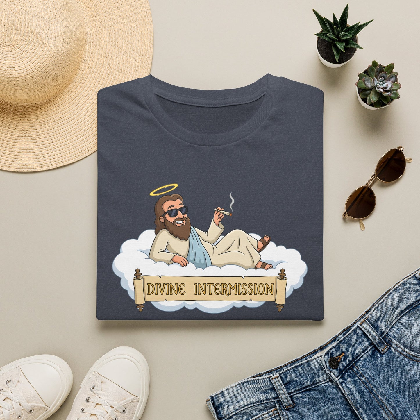 T-Shirt — "Divine Intermission" Relaxed Jesus Graphic Tee