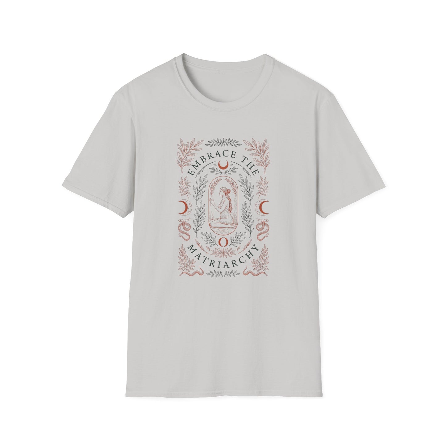 Embrace the Matriarchy T-Shirt — Feminine Boho Moon Graphic Tee