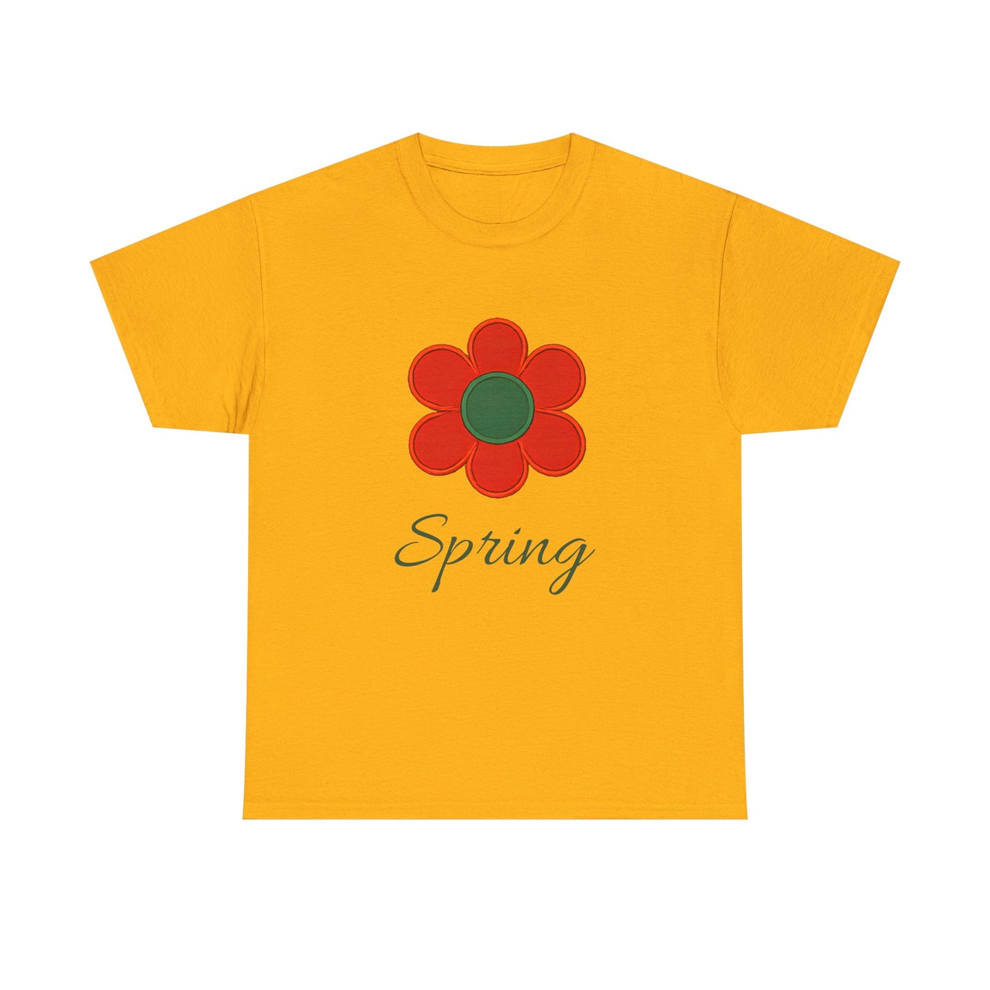 Red Floral Spring T-Shirt | Bold Flower Graphic Design Tee | Gift for Gardener Botanical Lover | Vibrant Nature Art Shirt