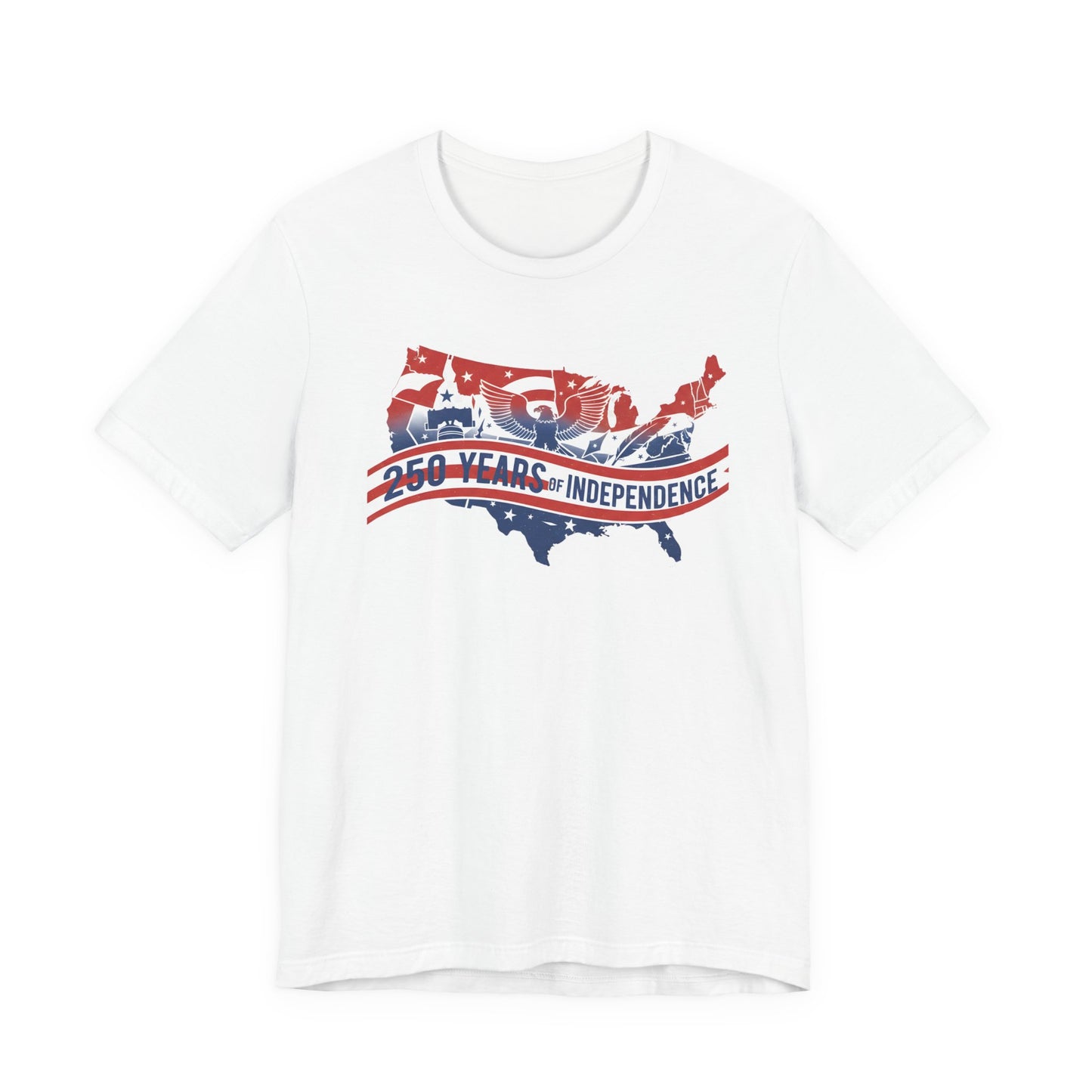 Independence USA Map T-Shirt — 250 Years of Independence Patriotic Tee