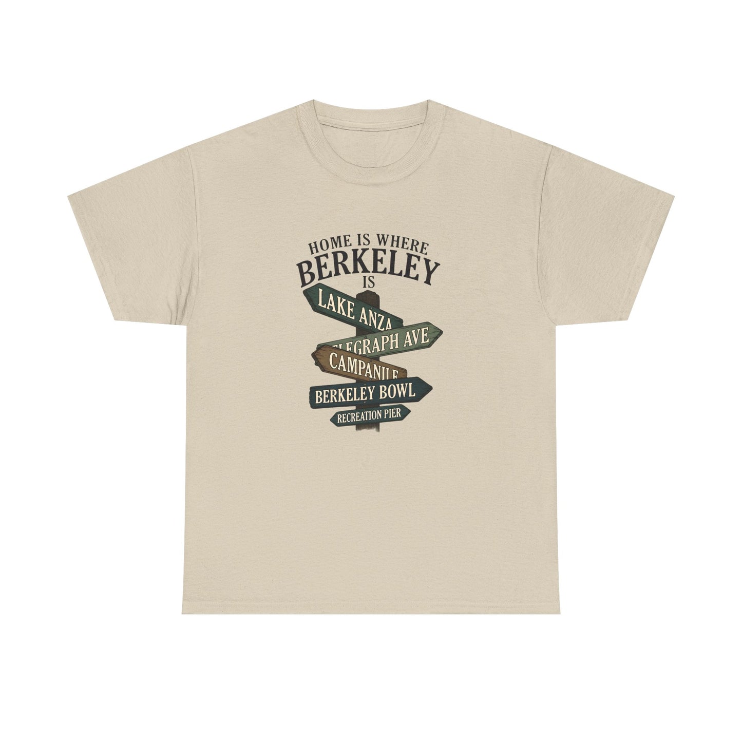 Berkeley Signpost T-Shirt — "Home Is Where Berkeley Is" Local Landmark Tee