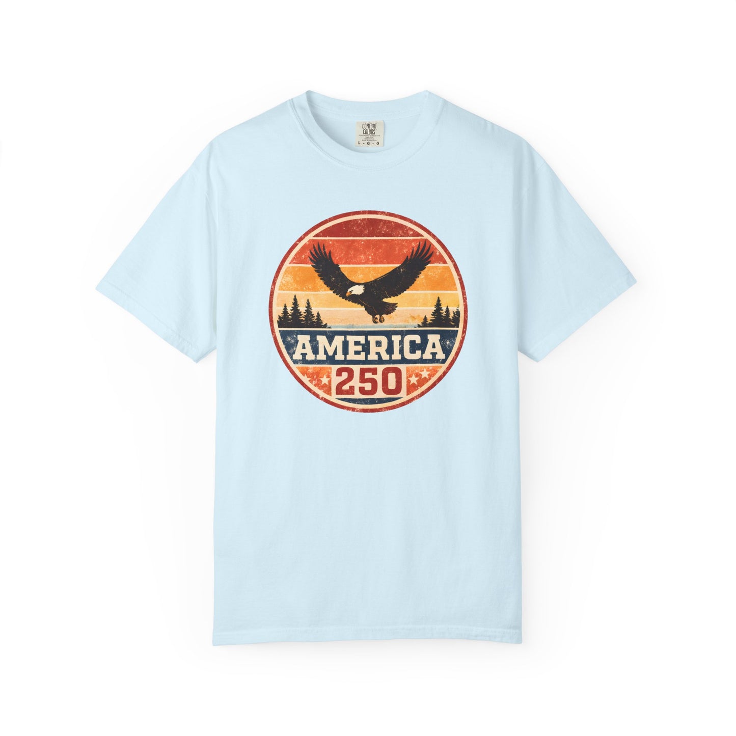 Vintage Eagle America 250 T-shirt | Retro Sunset Flag Badge