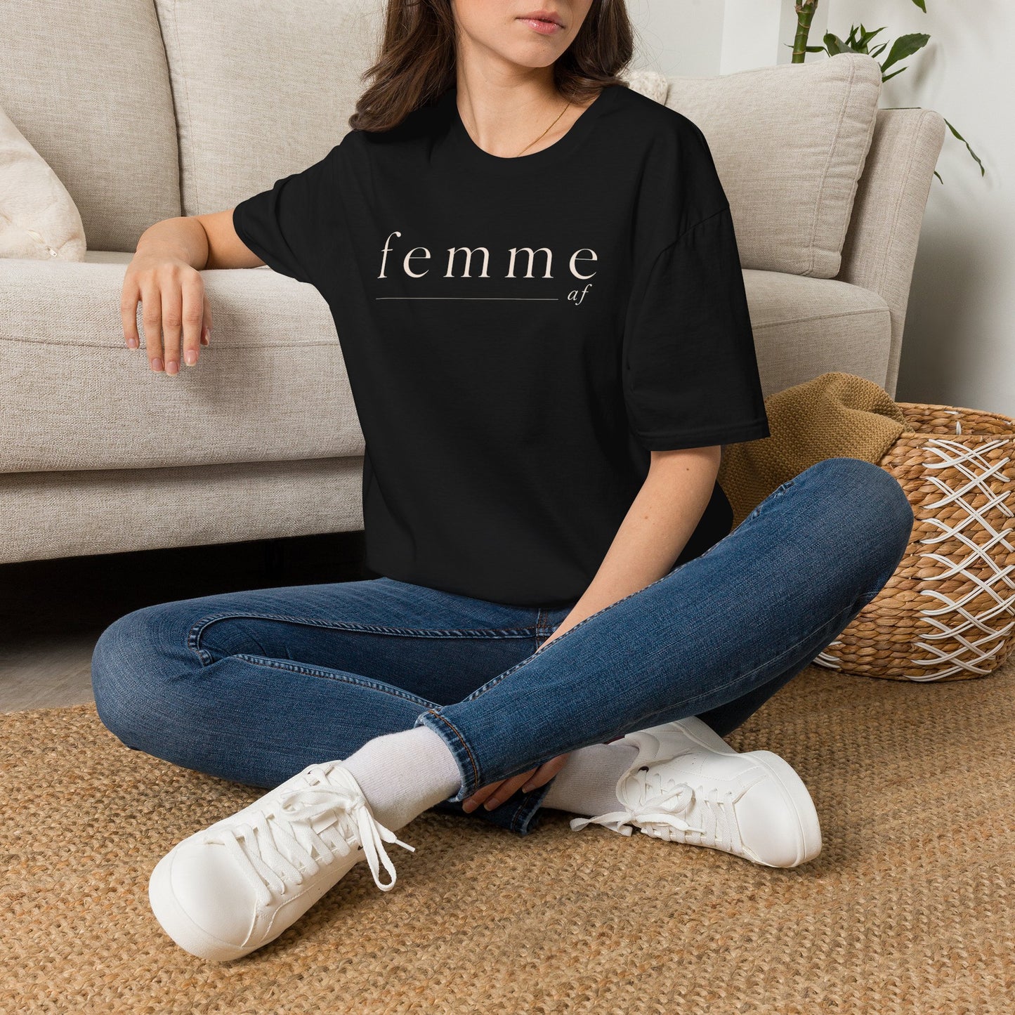Femme AF T-Shirt — Minimal Feminine Statement Tee