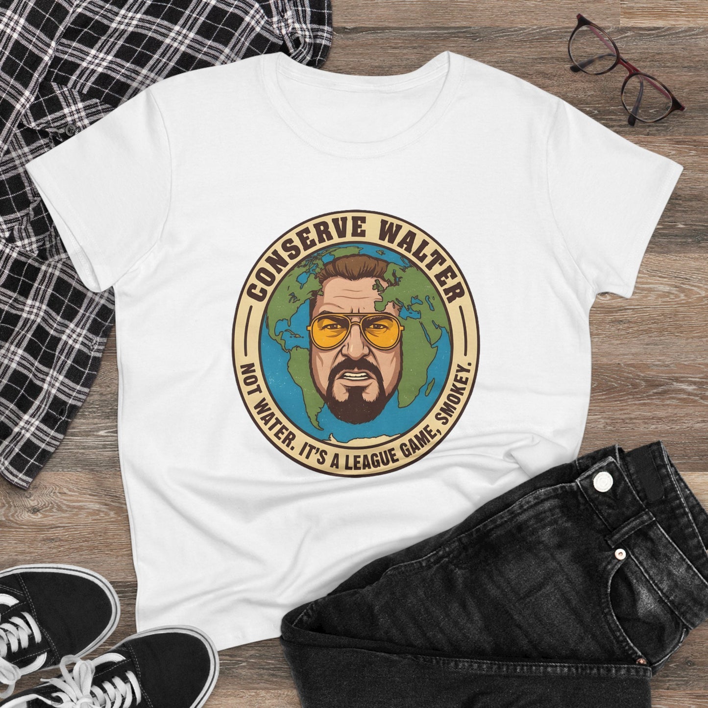 Conserve Walter Big Lebowski T-Shirt | Eco Friendly Movie Reference  | Gift for Lebowski Fan Environmentalist | Cult Classic Humor Tee