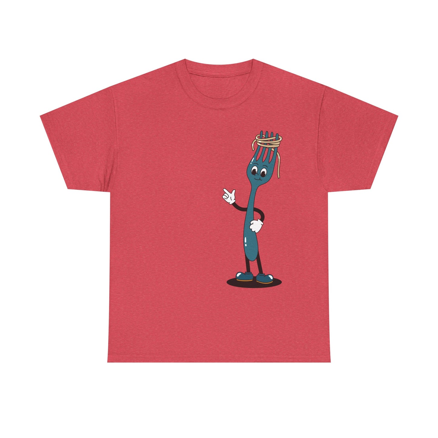 Quirky Fork Cartoon T-Shirt | Funny Kitchen Utensil Illustration | Gift for Foodie Chef Cook Baker | Whimsical Food Humor Tee
