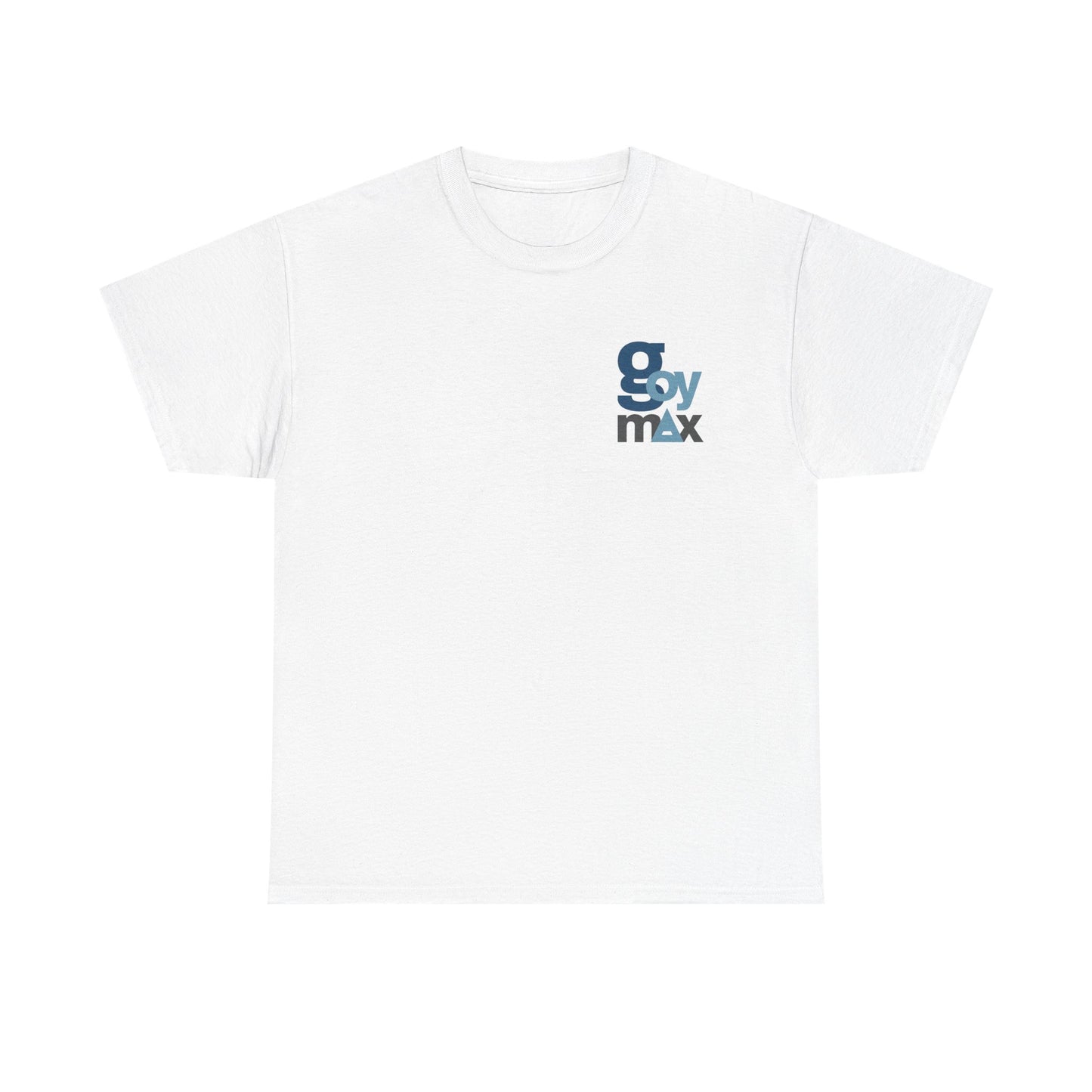 Goy Max Logo Tee, Subtle Chest Text Shirt, Modern Typography Top, Clean Aesthetic Streetwear, Internet Meme Fashion