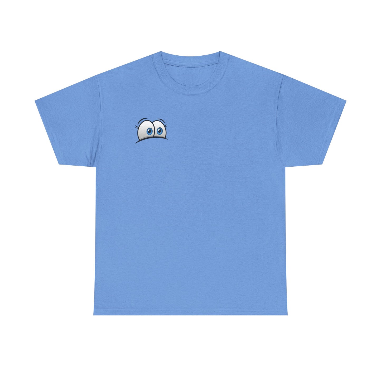 Peeking Eyes Cartoon T-Shirt | Funny Quirky Illustration Humor Tee | Gift for Comedy Fan Meme Lover | Playful Statement Shirt