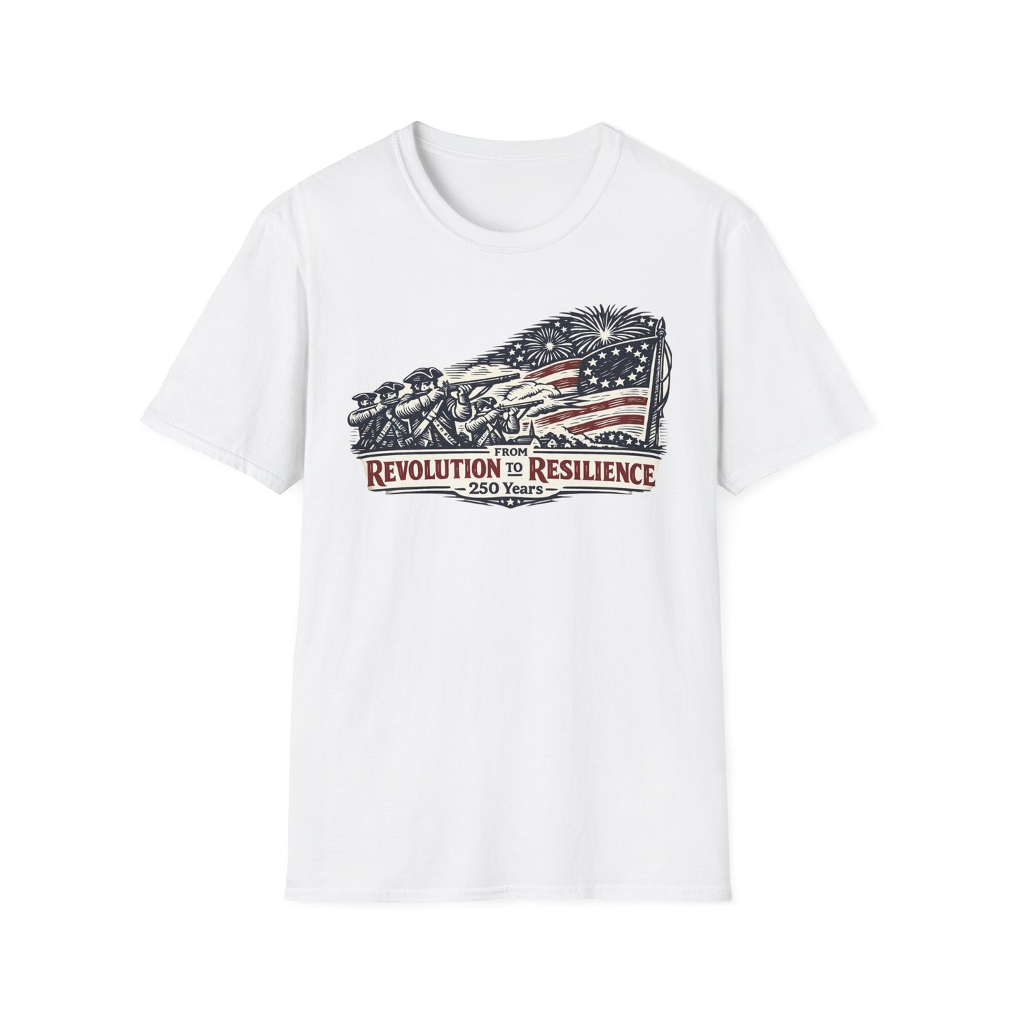 Revolution to Resilience T-Shirt | American 250 Years History Military Veteran | USA Semiquincentennial 2026 Patriotic Gift | 1776-2026
