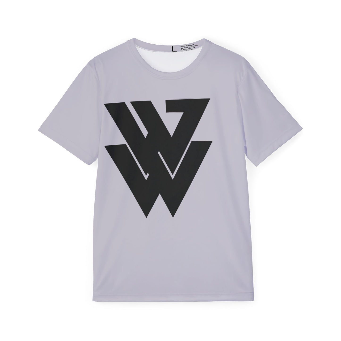 Geometric WV Sports Jersey — Men's Athletic Tee with Bold Black Logo