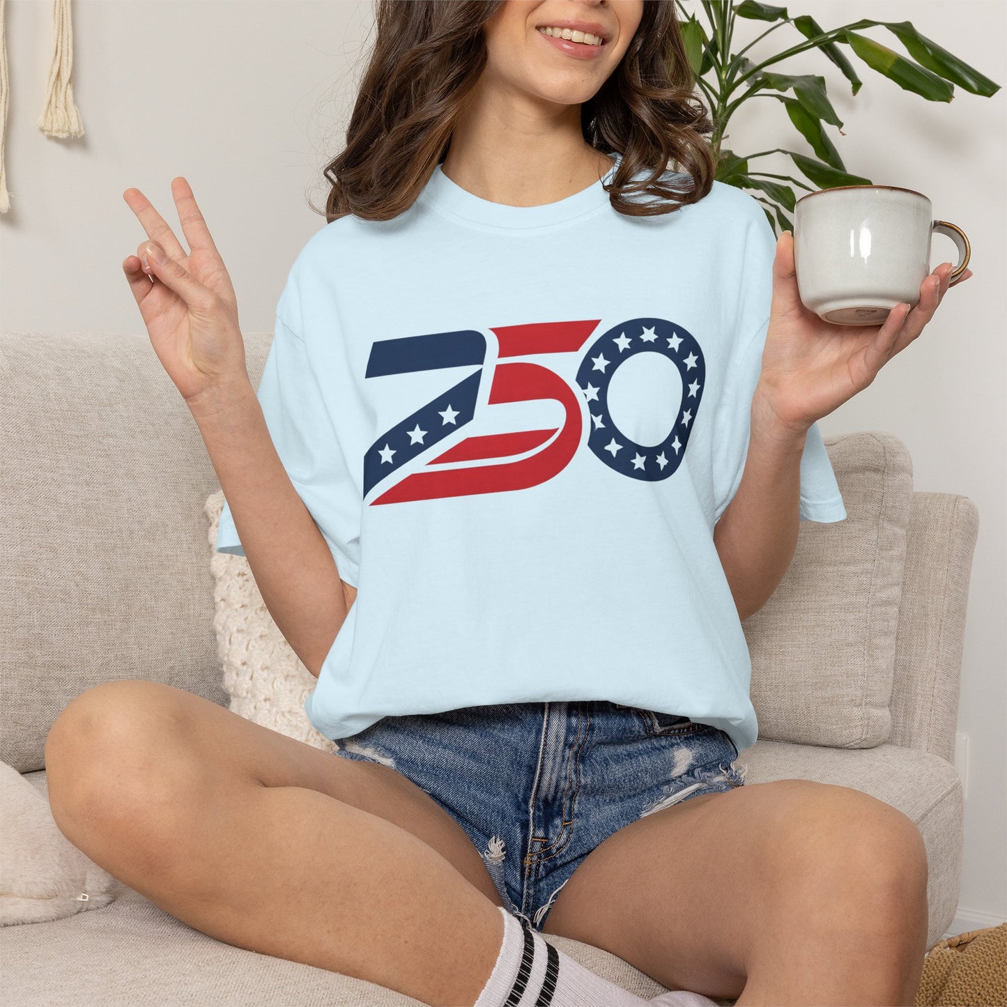 Retro 250 Flag Logo T-shirt | Americana Stars Stripes 250 Design