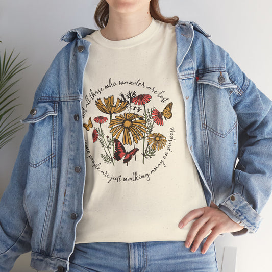 Botanical Mushroom Wreath T-Shirt | Vintage Nature Cottagecore Aesthetic | Gift for Mushroom Lover Forager Botanist | Whimsical Nature Art