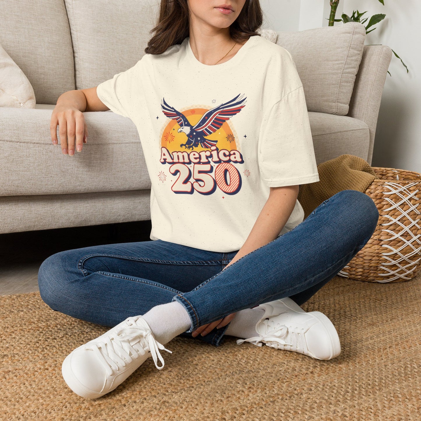 American Eagle 250 Stars T-Shirt | USA Semiquincentennial 2026 Anniversary | Patriotic Independence 4th July Gift | 1776-2026 Celebration