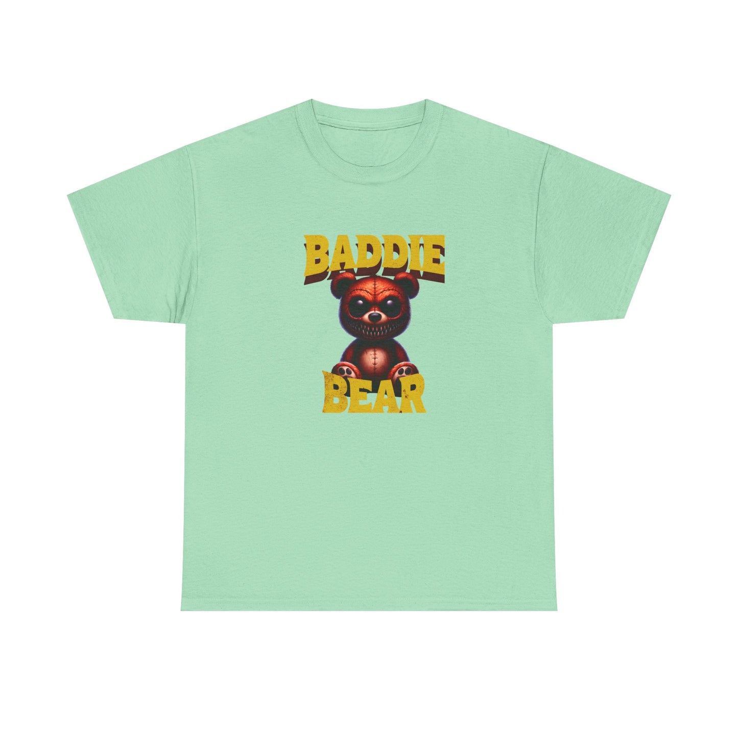 Baddie Bear Graphic T-Shirt | Vintage Y2K Aesthetic Hip Hop Style | Gift for Gen Z Trendsetter Pop Culture Fan | Edgy Statement Tee