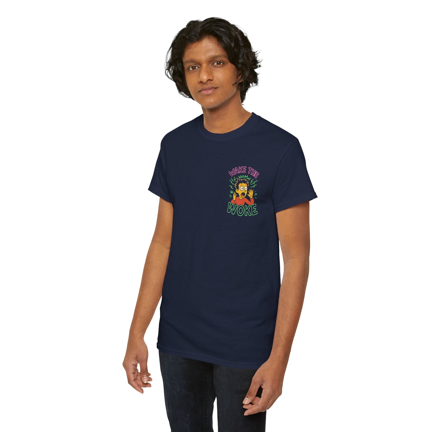 Woke Lion Graphic Tee — Retro Colorful 'Forever Woke' Chest Design