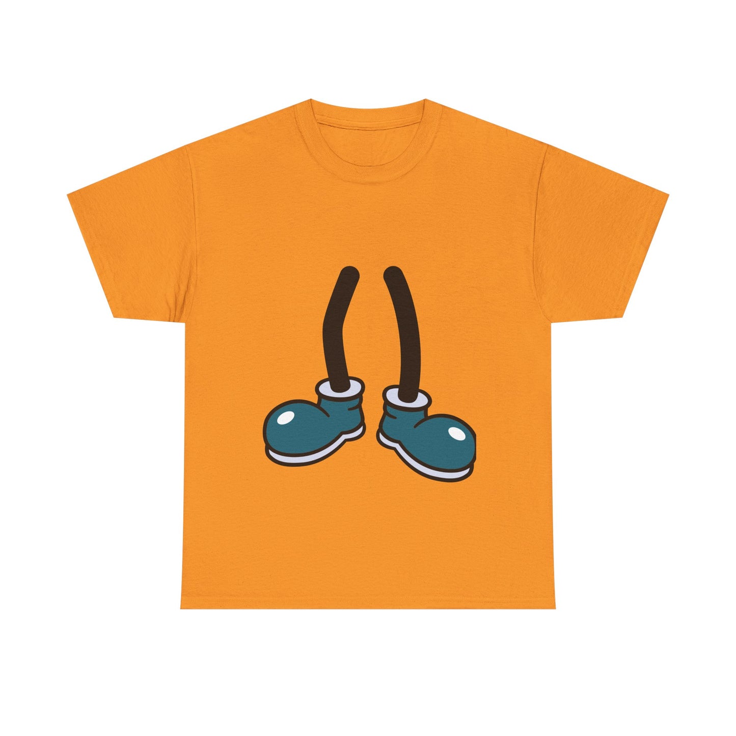 Blue Cartoon Shoes Walking Legs T-Shirt | Funny Quirky Illustration Humor Tee | Gift for Sneaker Lover Fashion Fan | Playful Art Statement