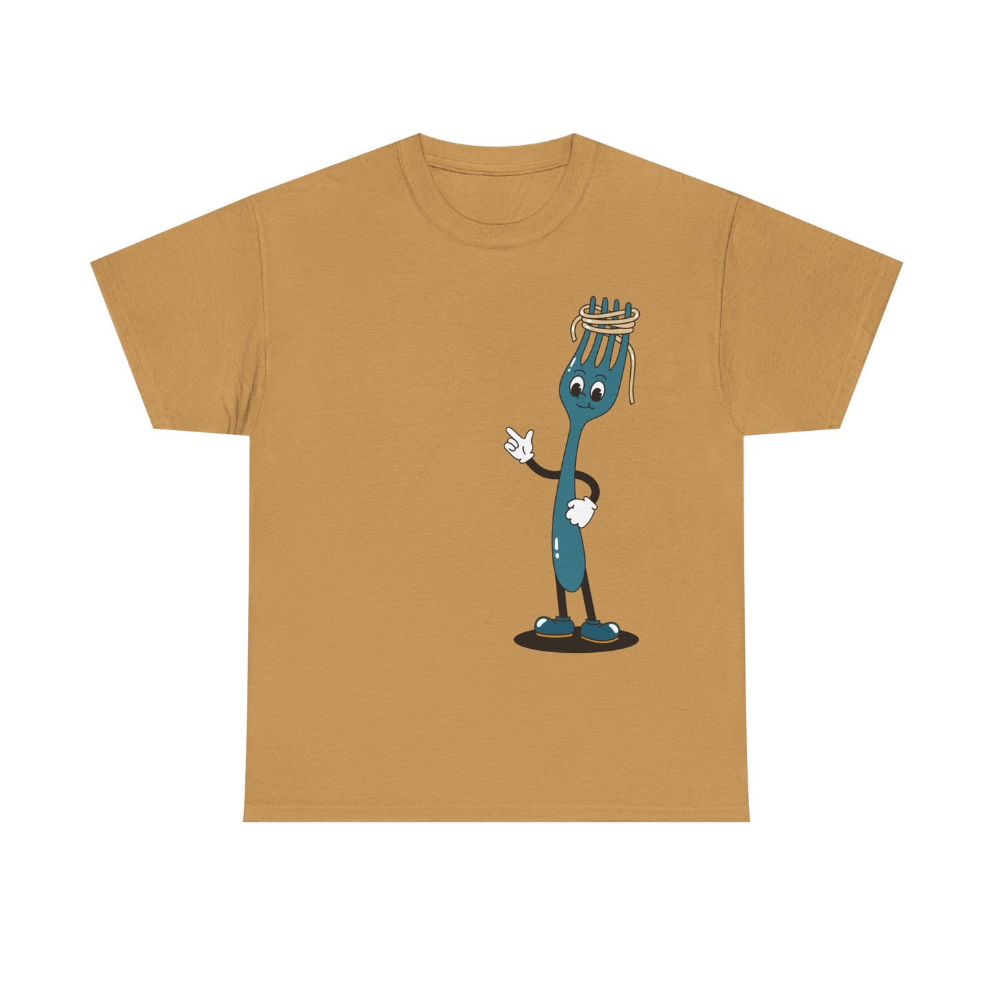 Quirky Fork Cartoon T-Shirt | Funny Kitchen Utensil Illustration | Gift for Foodie Chef Cook Baker | Whimsical Food Humor Tee