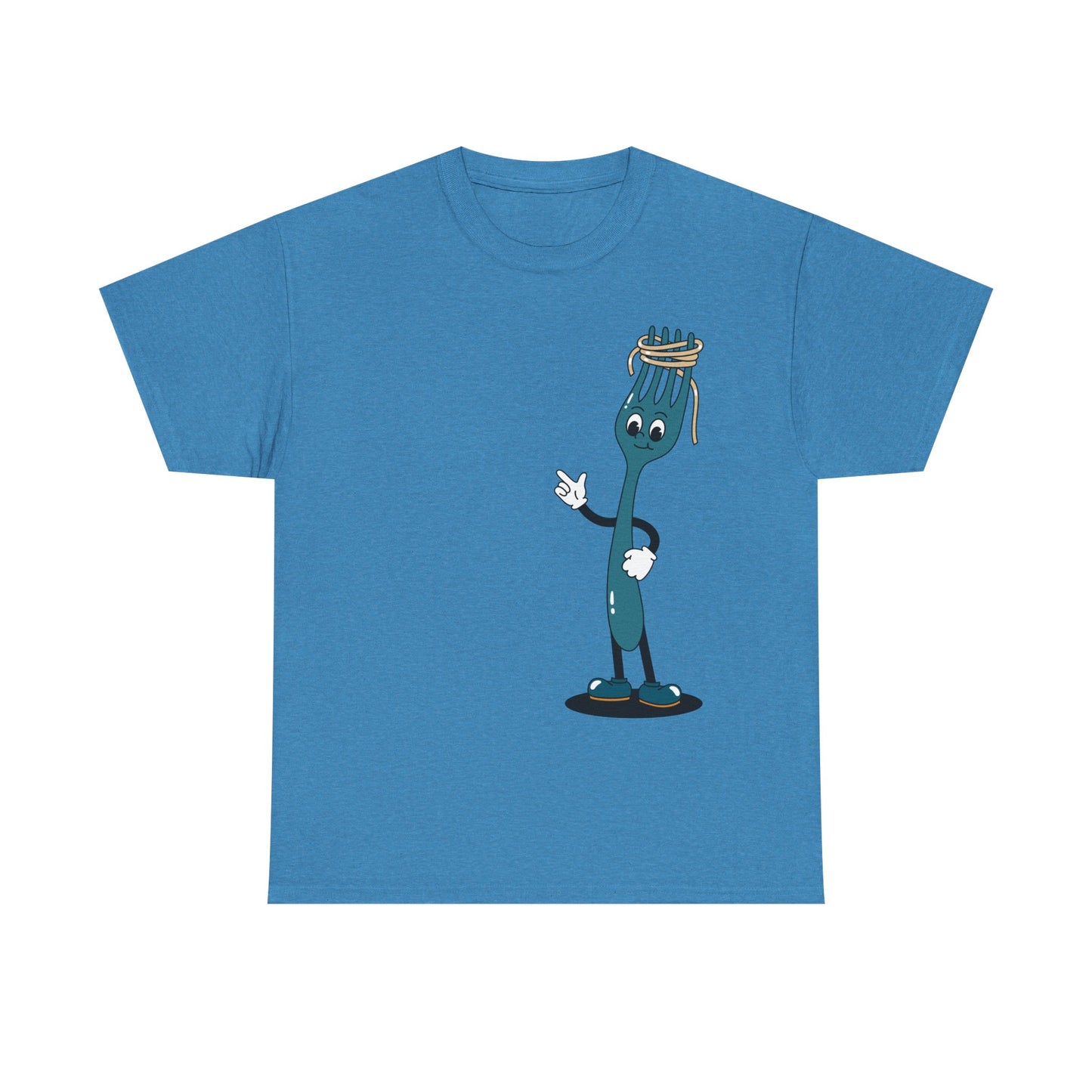 Quirky Fork Cartoon T-Shirt | Funny Kitchen Utensil Illustration | Gift for Foodie Chef Cook Baker | Whimsical Food Humor Tee