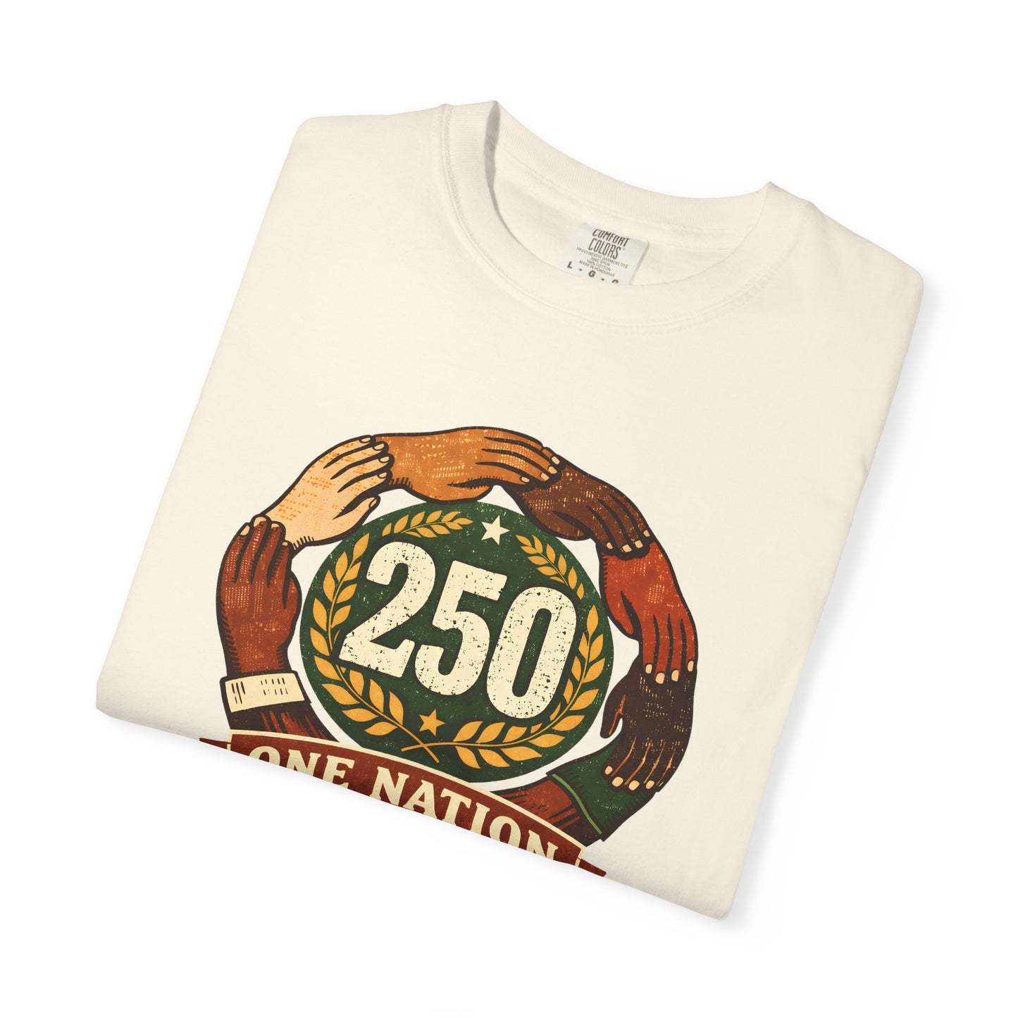 250 Year Anniversary | One Nation Many Stories 2026 T-Shirt | Unity Hands Emblem