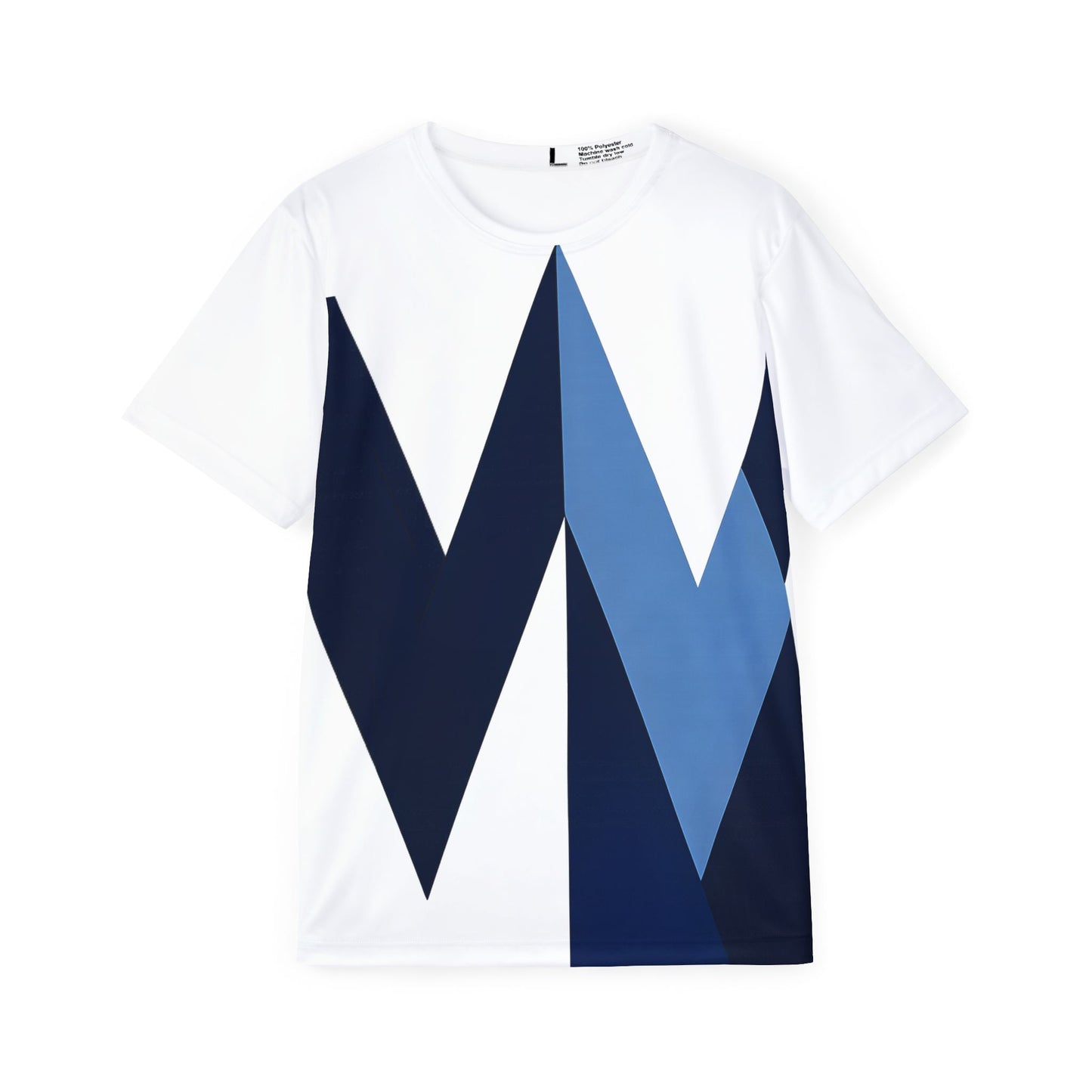 Men's Geometric Sports Jersey – Navy & Sky Blue Chevron Performance Tee