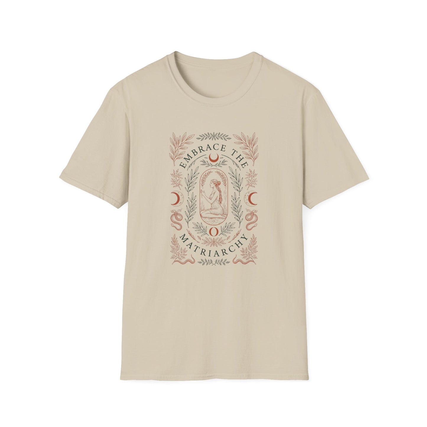 Embrace the Matriarchy T-Shirt — Feminine Boho Moon Graphic Tee