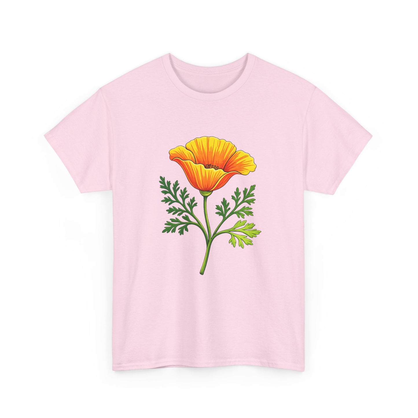 California Poppy T-Shirt | Orange Wildflower State Flower Botanical Tee | CA Pride Gift for Nature Lover Gardener | Spring Floral Shirt