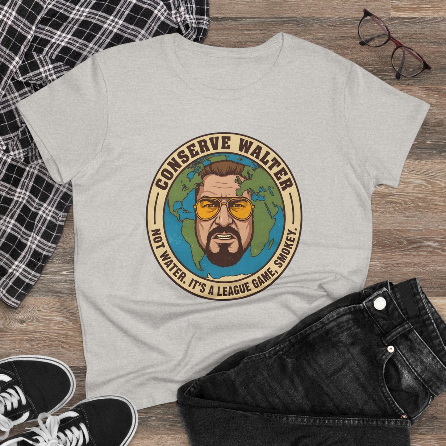 Conserve Walter Big Lebowski T-Shirt | Eco Friendly Movie Reference  | Gift for Lebowski Fan Environmentalist | Cult Classic Humor Tee
