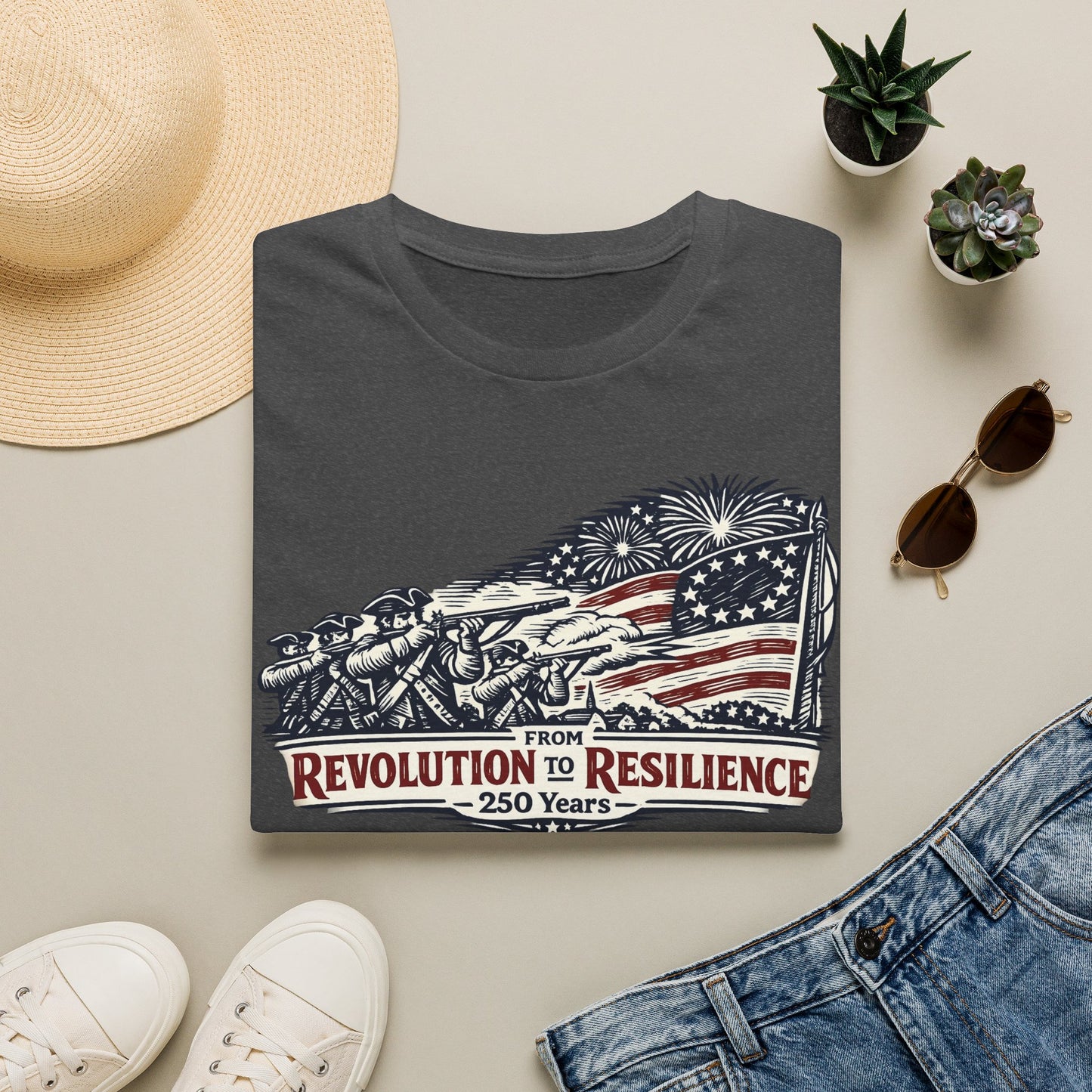 Revolution to Resilience T-Shirt | American 250 Years History Military Veteran | USA Semiquincentennial 2026 Patriotic Gift | 1776-2026
