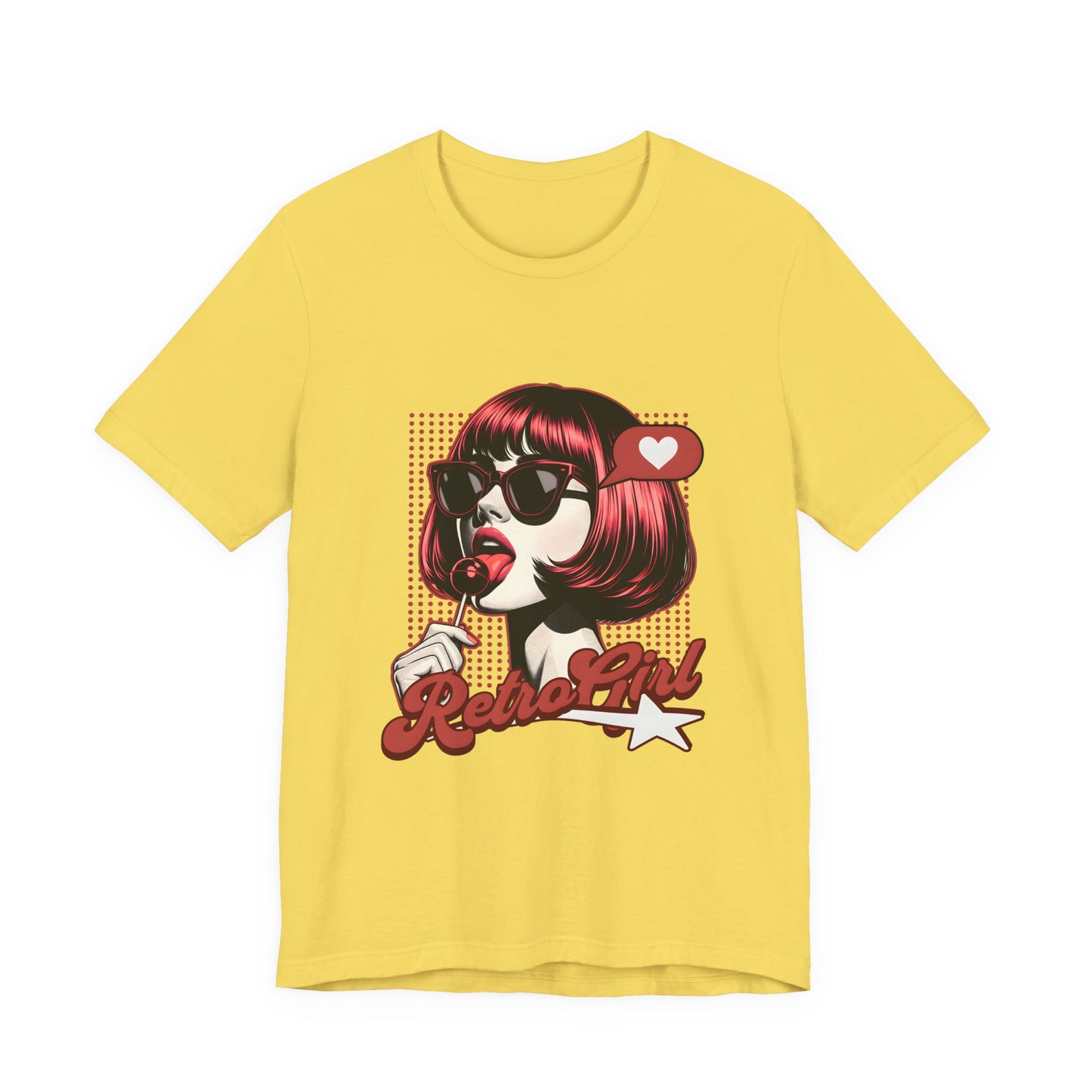Retro Girl Illustration T-Shirt | Pop Art Sunglasses Vintage 60s Style | Gift for Vintage Lover Fashion Fan | Groovy Female Art Tee