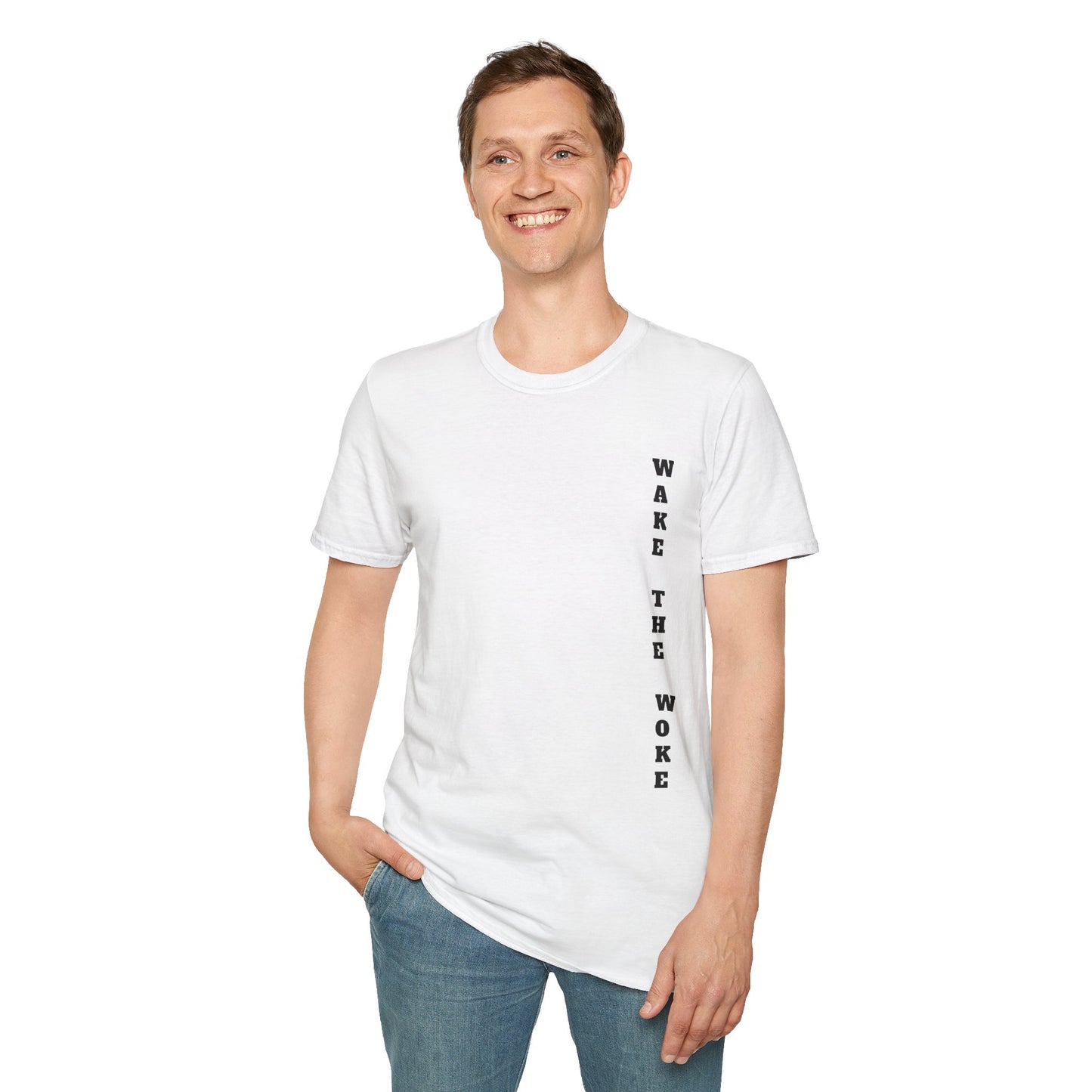 Wake The Woke Minimalist T-Shirt | Simple Political Satire Anti-Woke | Conservative Liberty Freedom Gift | Statement Rebellion Humor Tee