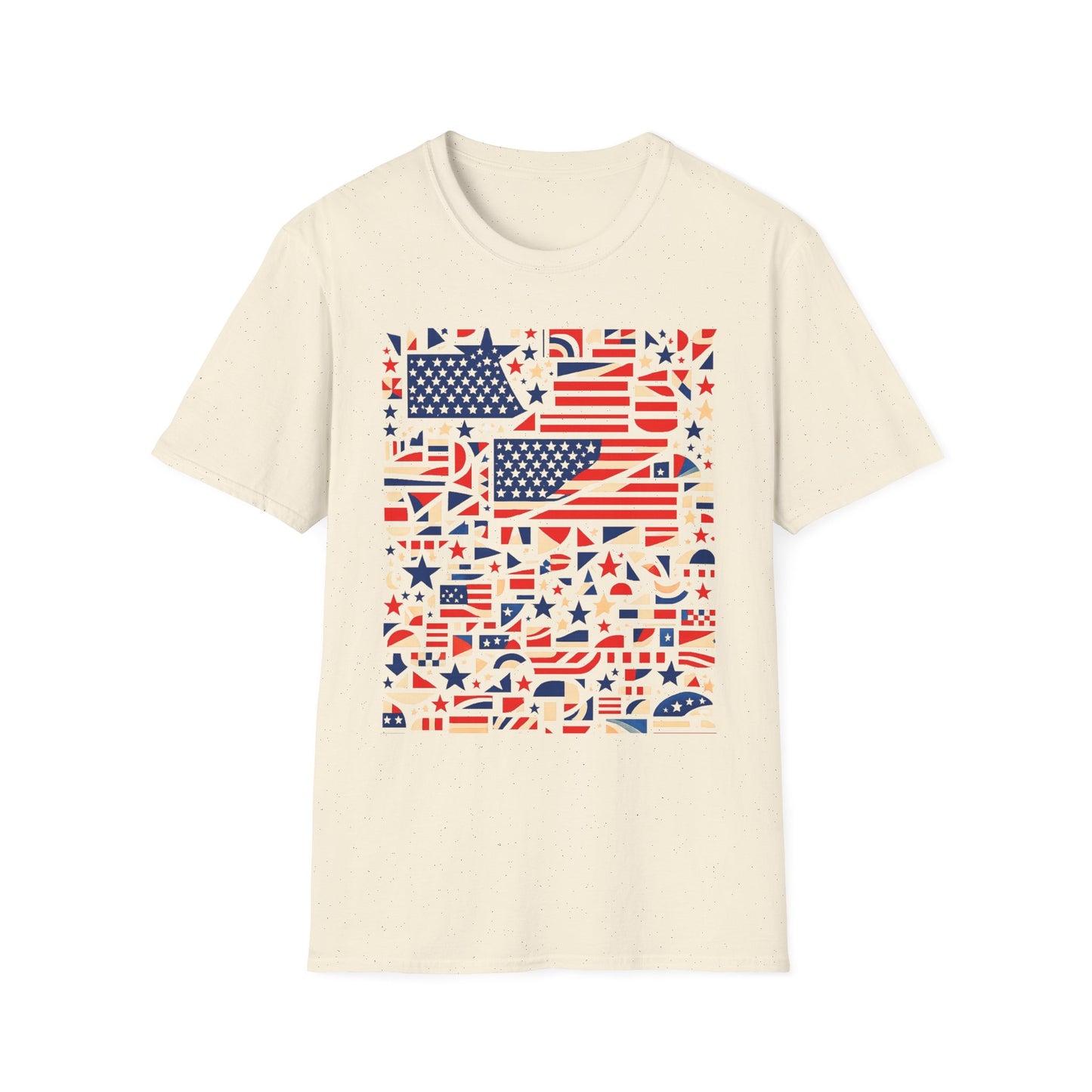 American Flag Mosaic T-Shirt | USA 250th Anniversary  | Semiquincentennial Patriotic Gift | 1776-2026 Abstract Art
