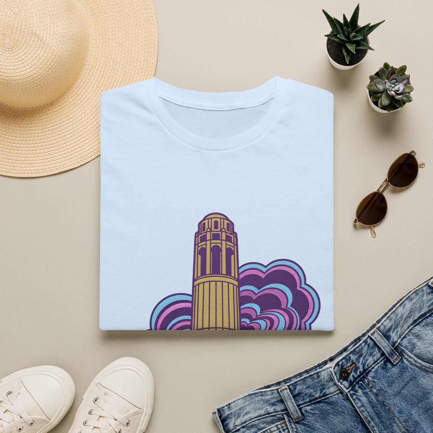 Art Deco Coit Tower Rise T-Shirt | San Francisco Landmark Architecture | SF Bay Area Gift Telegraph Hill | Vintage California Pride Tee