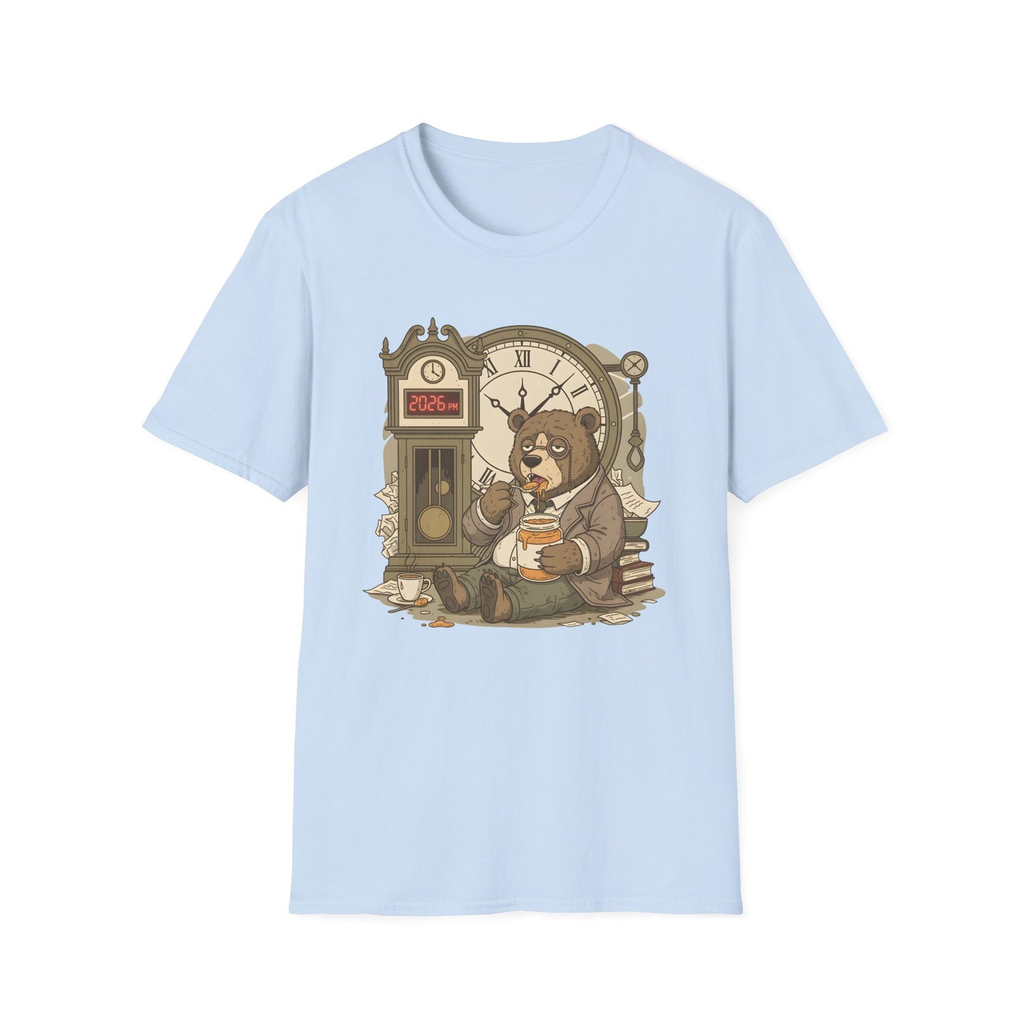 2026PM Jaded Bear T-Shirt | Gen Z Cynical Tired Mood Aesthetic | Gift for Burnt Out Millennial Gen Z | Relatable Humor Statement Tee