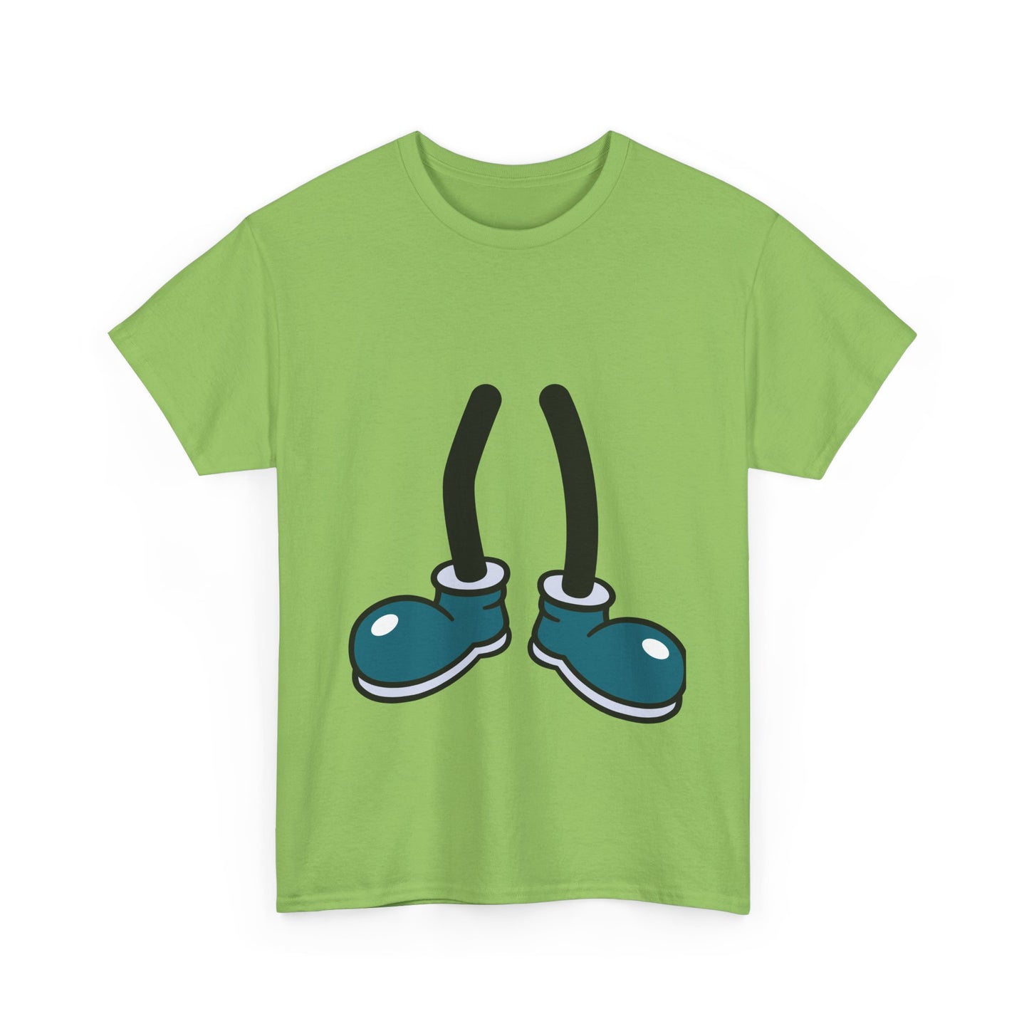 Blue Cartoon Shoes Walking Legs T-Shirt | Funny Quirky Illustration Humor Tee | Gift for Sneaker Lover Fashion Fan | Playful Art Statement