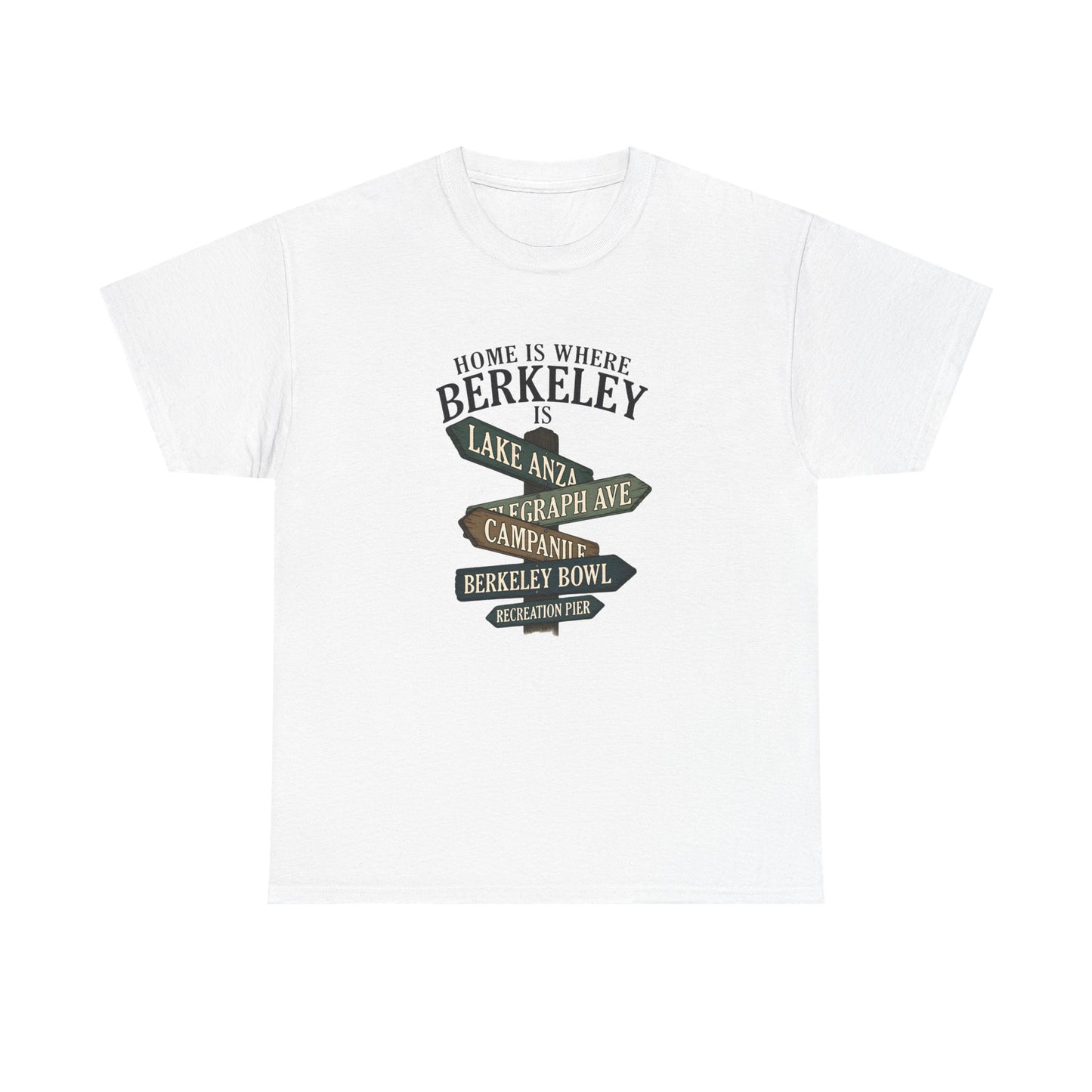 Berkeley Signpost T-Shirt — "Home Is Where Berkeley Is" Local Landmark Tee