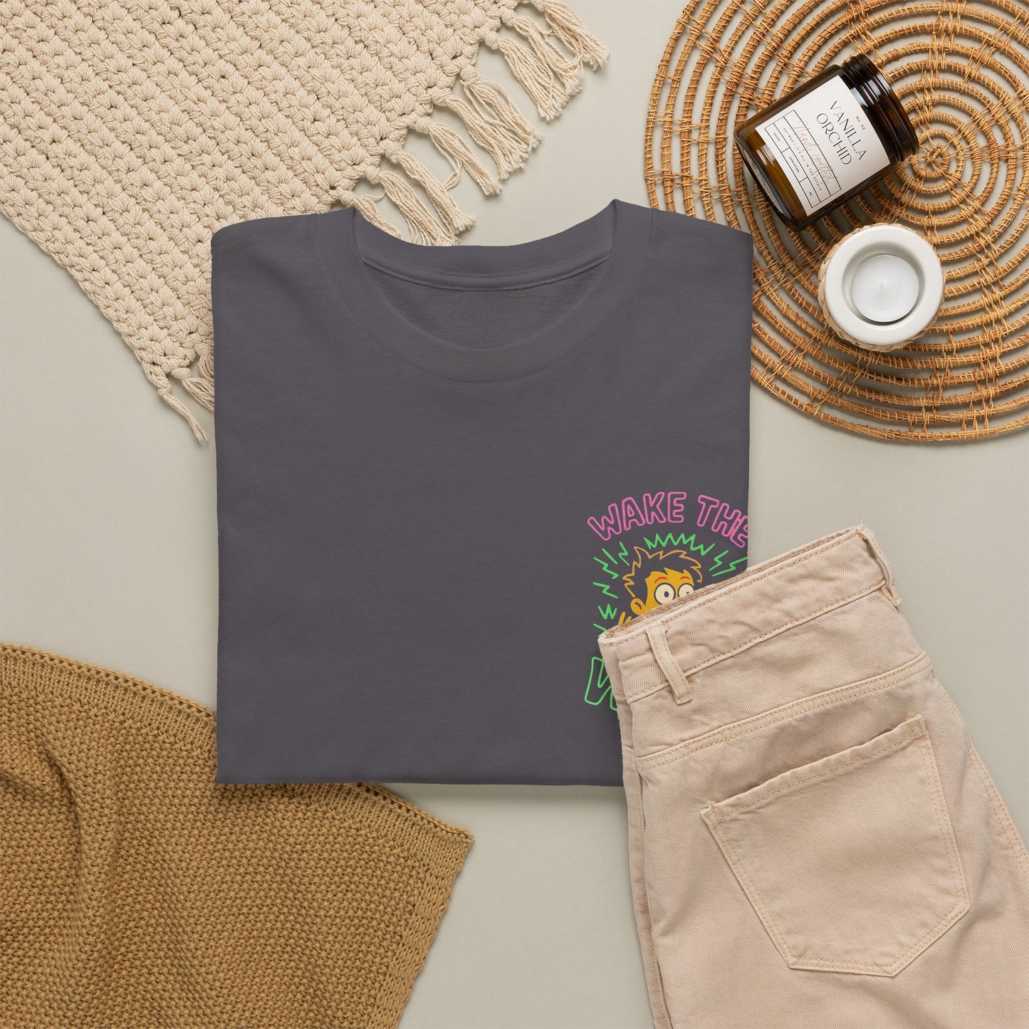 Woke Lion Graphic Tee — Retro Colorful 'Forever Woke' Chest Design