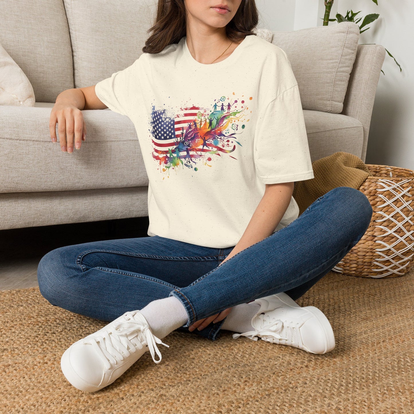 American Flag Watercolor Phoenix T-Shirt | USA 250 Rebirth Resilience Art | Semiquincentennial 2026 Patriotic Gift | 1776-2026 Symbol Tee